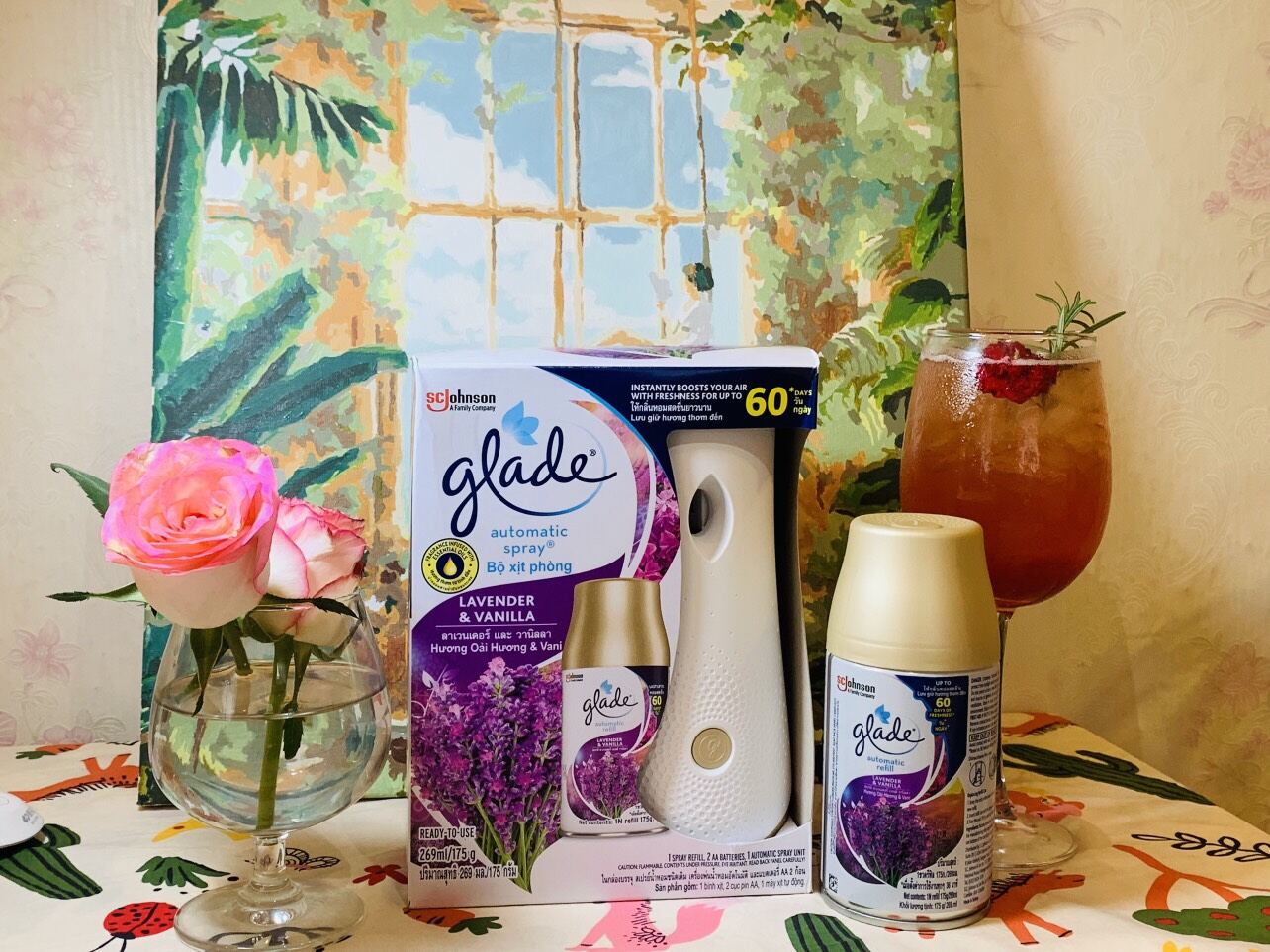 Combo máy +lõi xịt thơm phòng tự động Glade