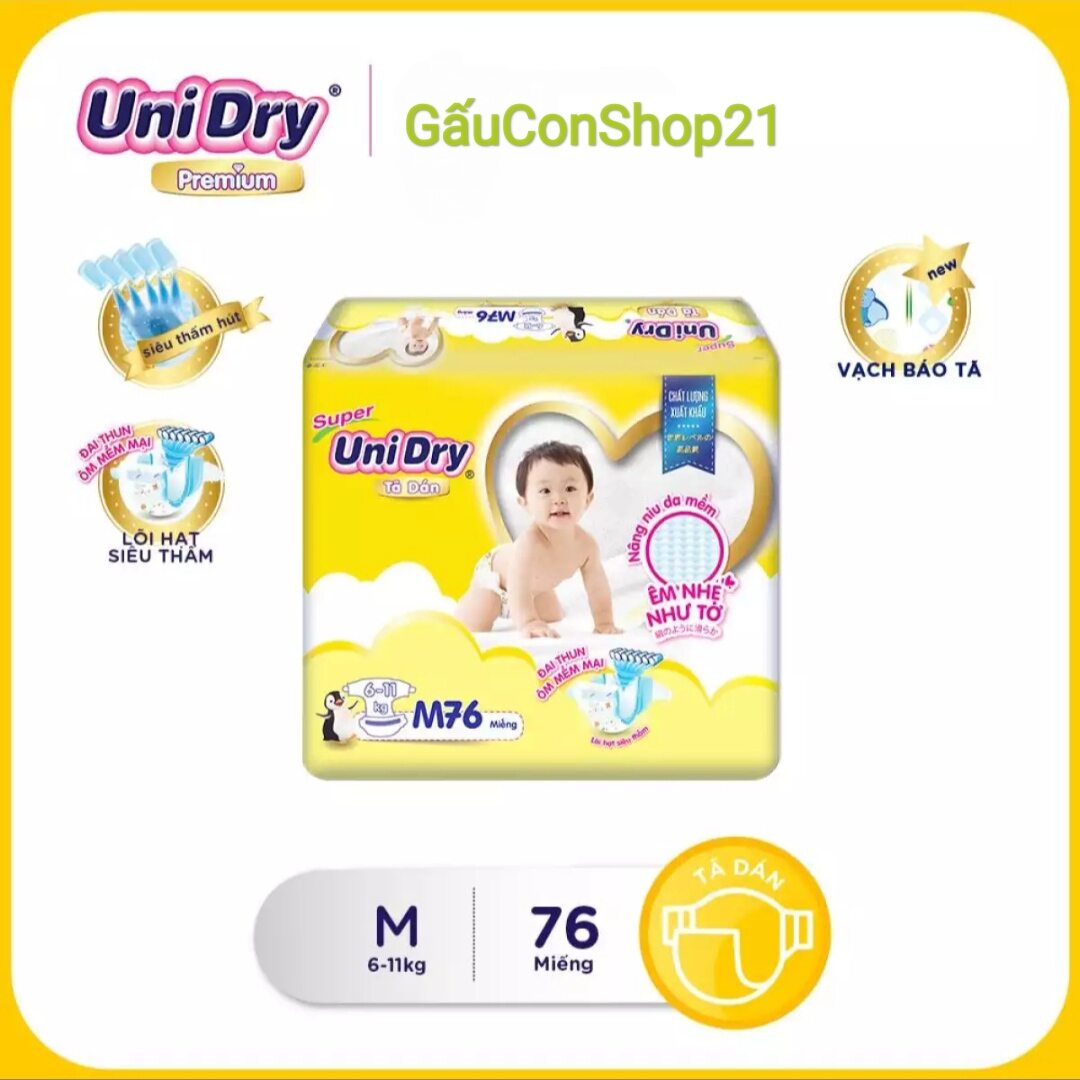 Tã dán Unidry size M chính hãng 76 miếng
