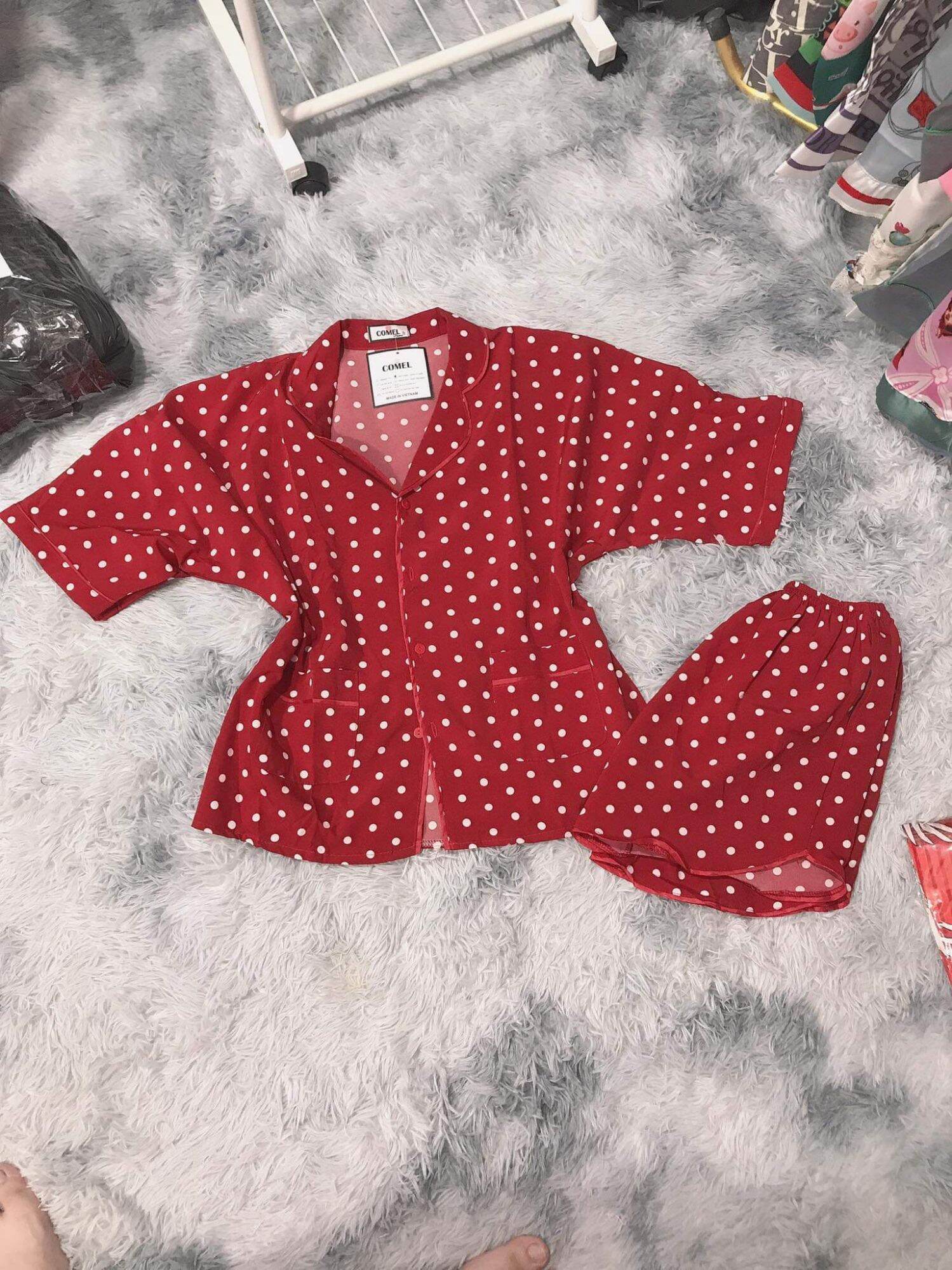 [HÀNG MỚI VỀ] BỘ PIJAMA ĐÙI  DÂU PHỐI TIỂU THƯ LỤA SATIN CHẤT CỰC MỀM VÀ MÁT