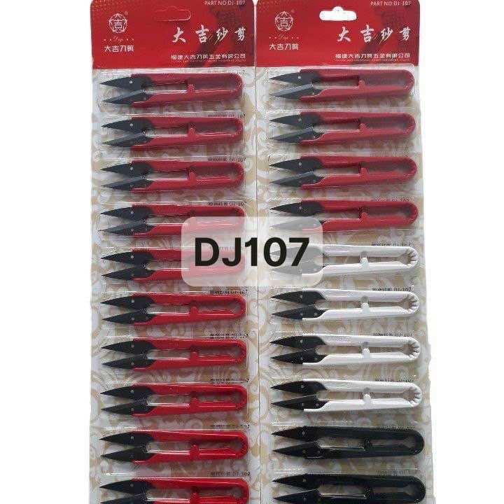 1 vỉ 12 kéo bấm chỉ dj 107 bấm chỉ đỏ lưỡi đen