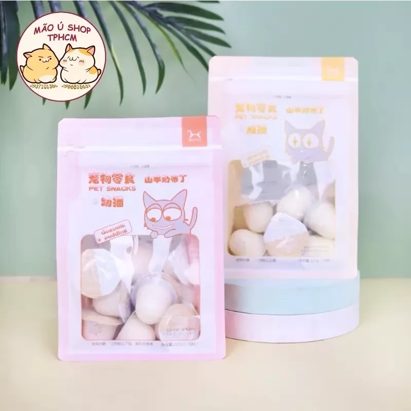BỊCH 15 VIÊN PUDDING SỮA DÊ - THẠCH RAU CÂU CHO CHÓ MÈO