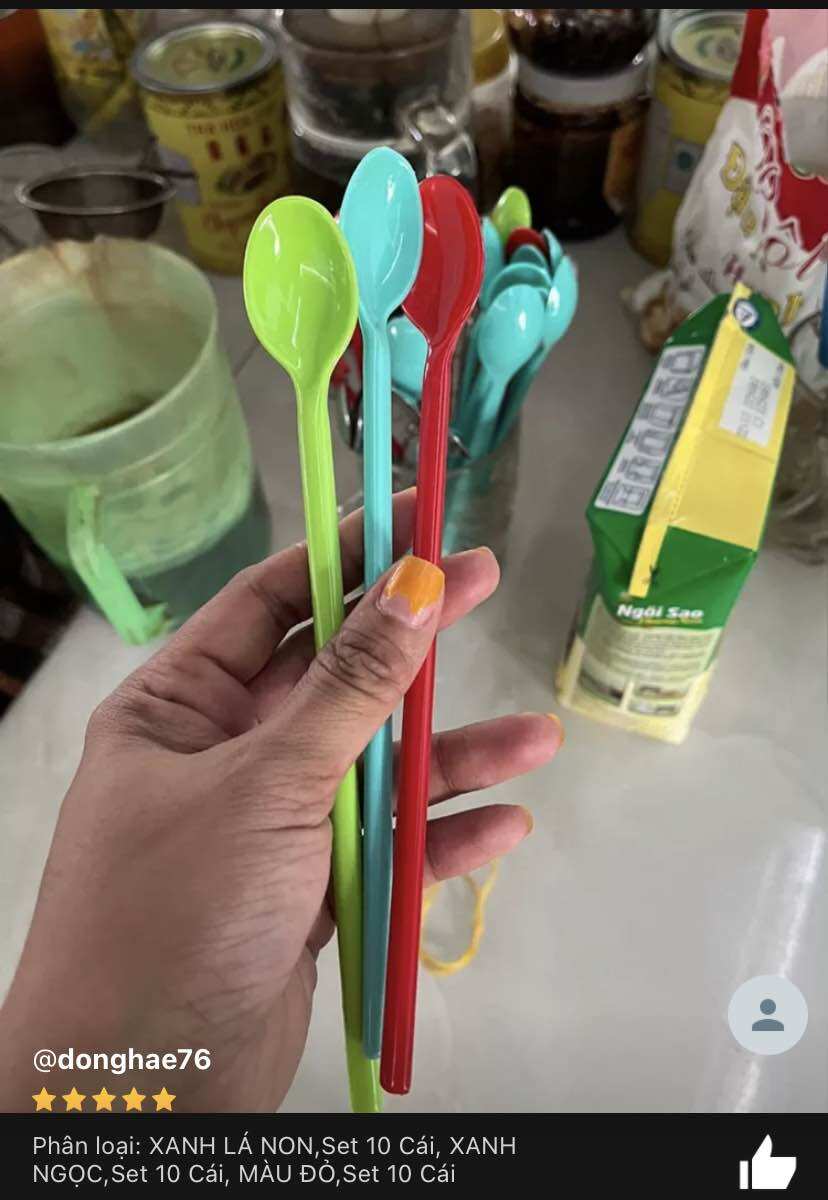 🎉🎉Combo 10 Muỗng Nhựa Cà Phê, Sinh Tố (dài 2 Tất)