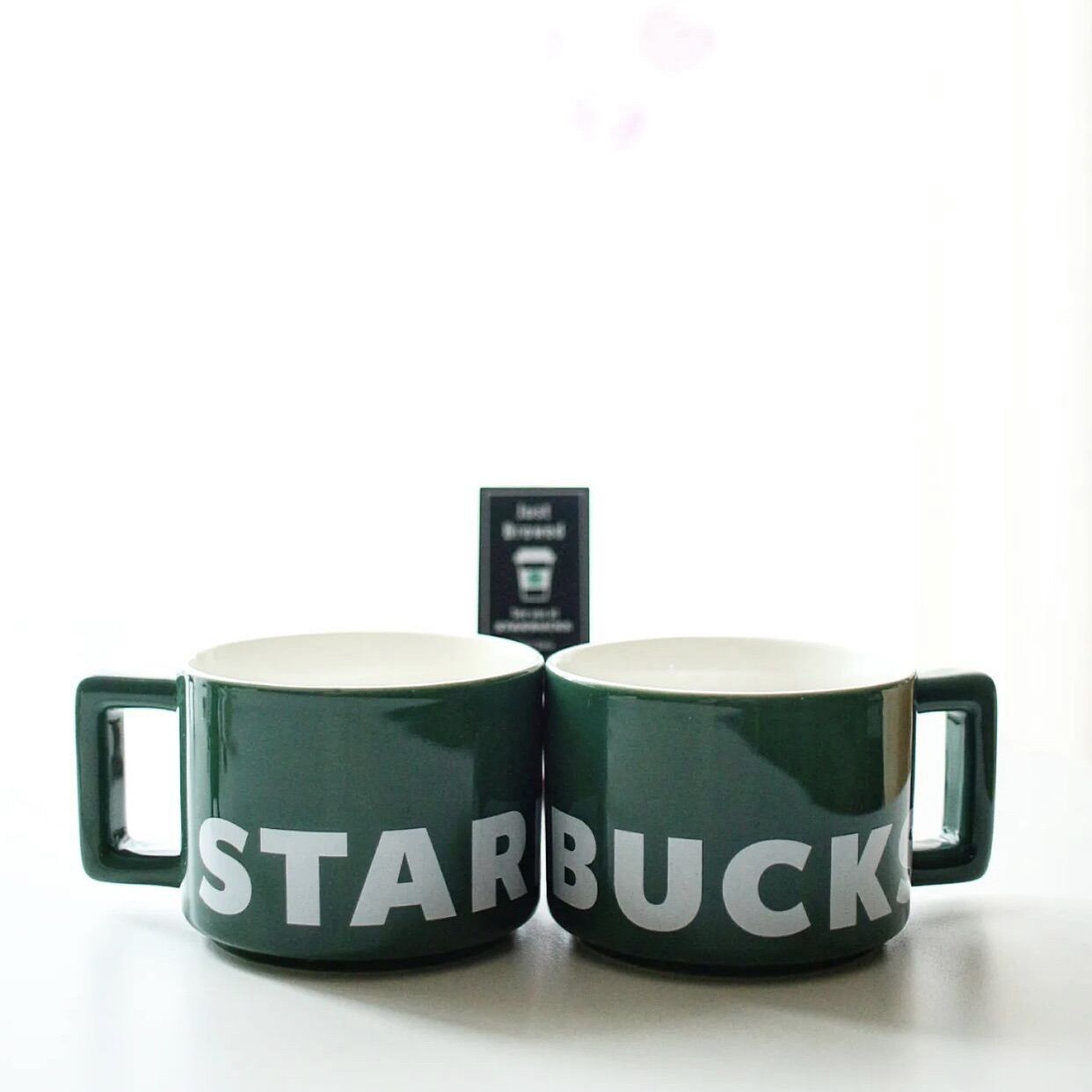 [STARBUCKS KOREA] - CỐC SỨ SB CORE NEW GREEN 2022 WORDMARK SQUARE MUG 8oz