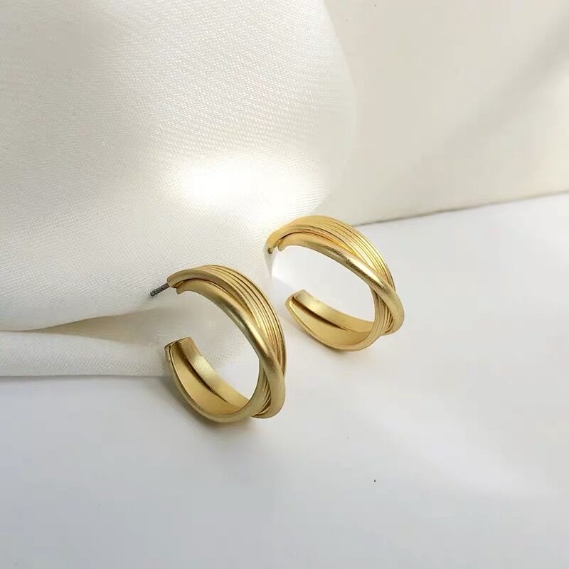 (Chuôi Bạc 925) Bông tai khuyên tai nữ tròn (chuôi bạc 925)