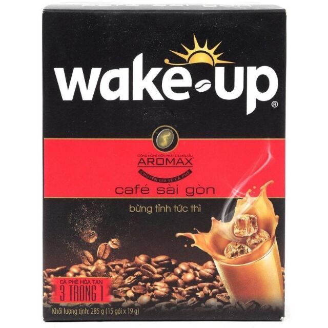 (1 BỊCH) Cafe wake up Sài Gòn 3 trong 1 (bịch 24 gói x 19g)