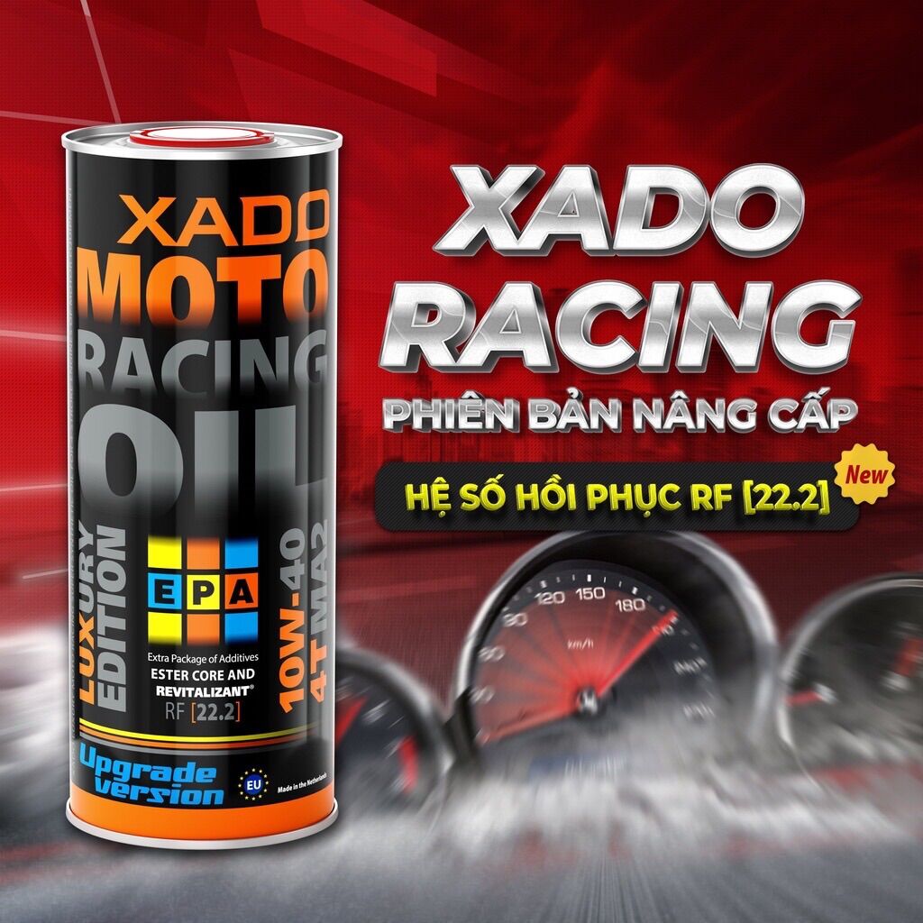1 lít 4 dầu nhớt xado racing 10w-40 Full tổng họp