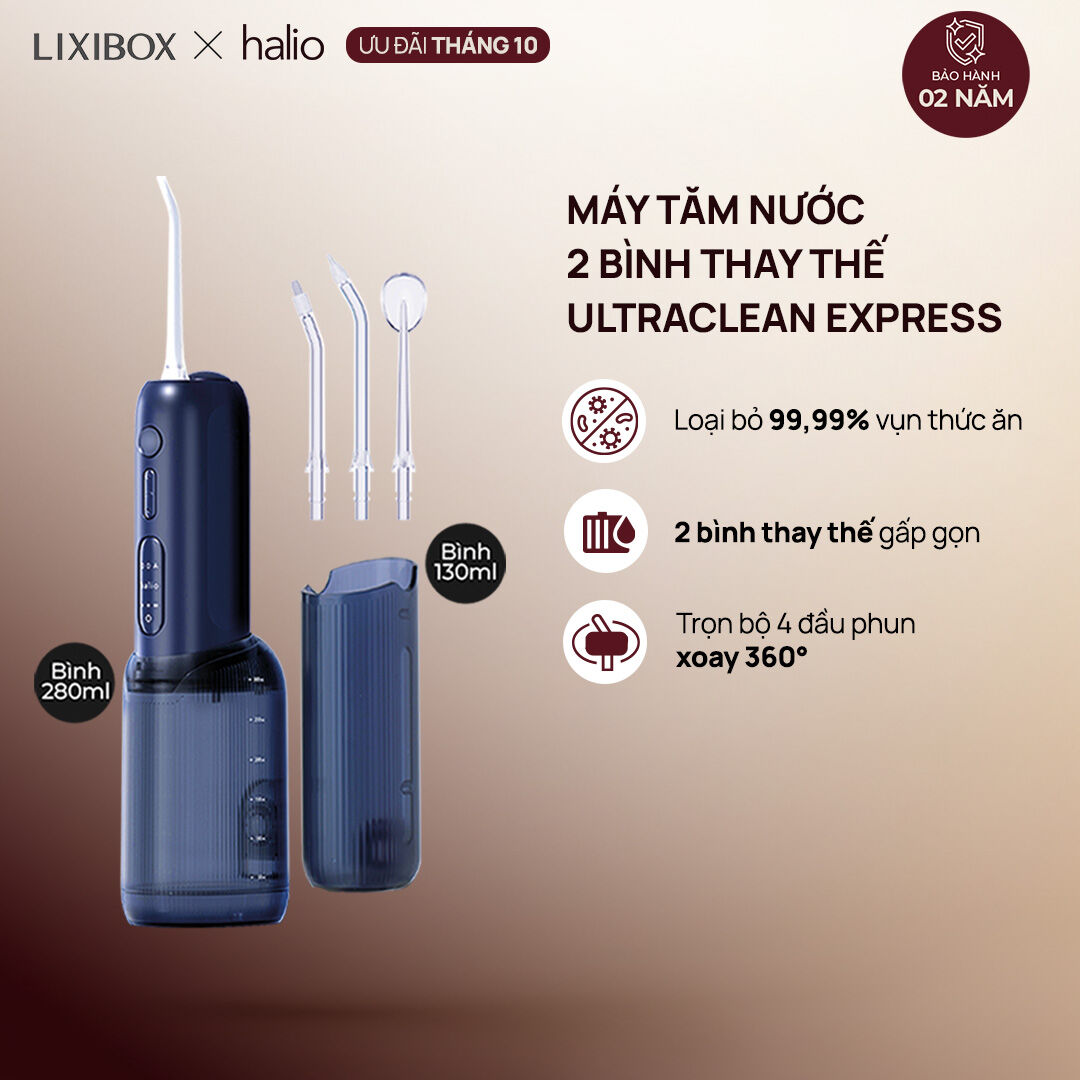 Halio Ultraclean Express Hydro Floss 2-Bottle Replacement Water Flosser Upgraded Version for Braces