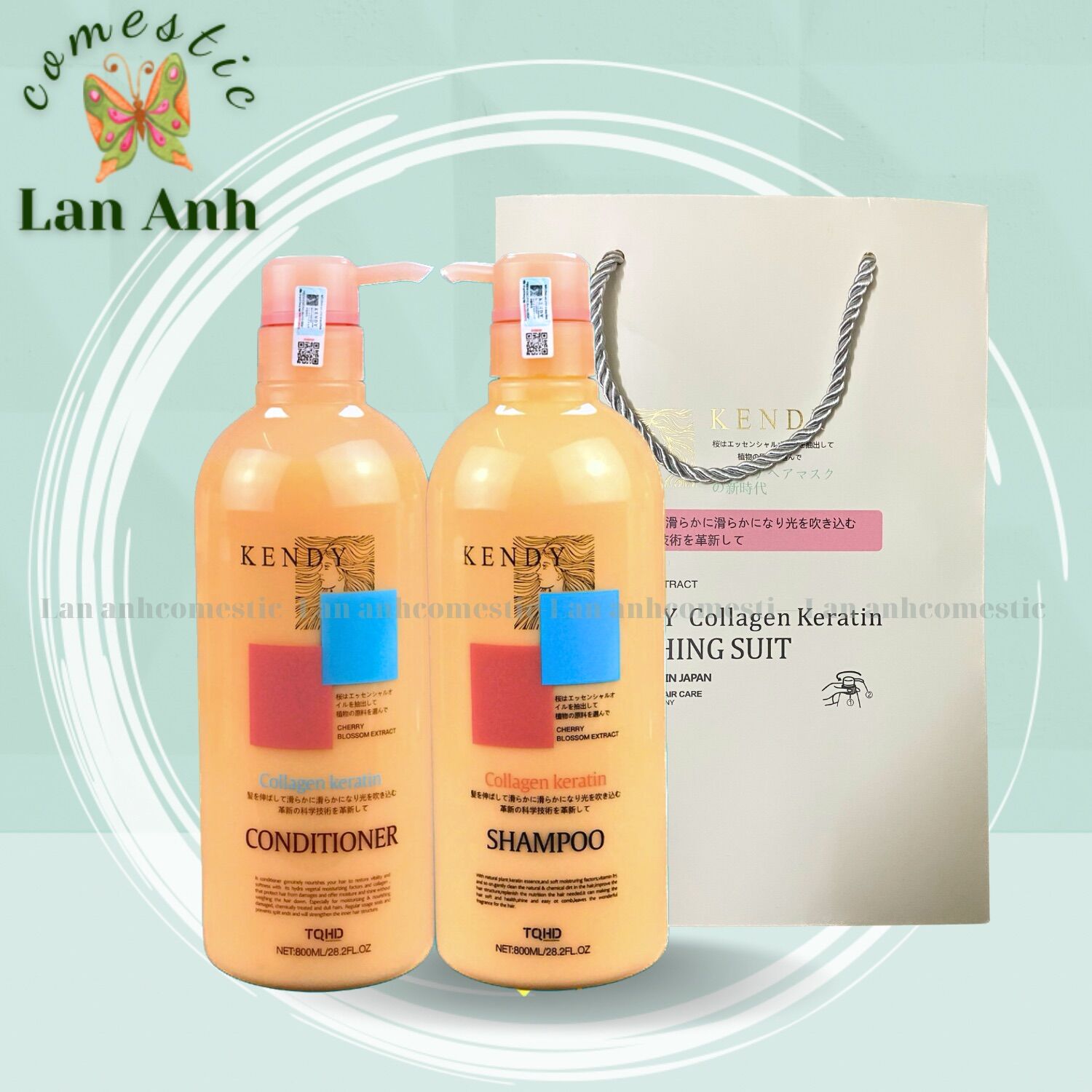 Cặp gội xả dưỡng sinh cao cấp kendy 800ml hàng chính hãng