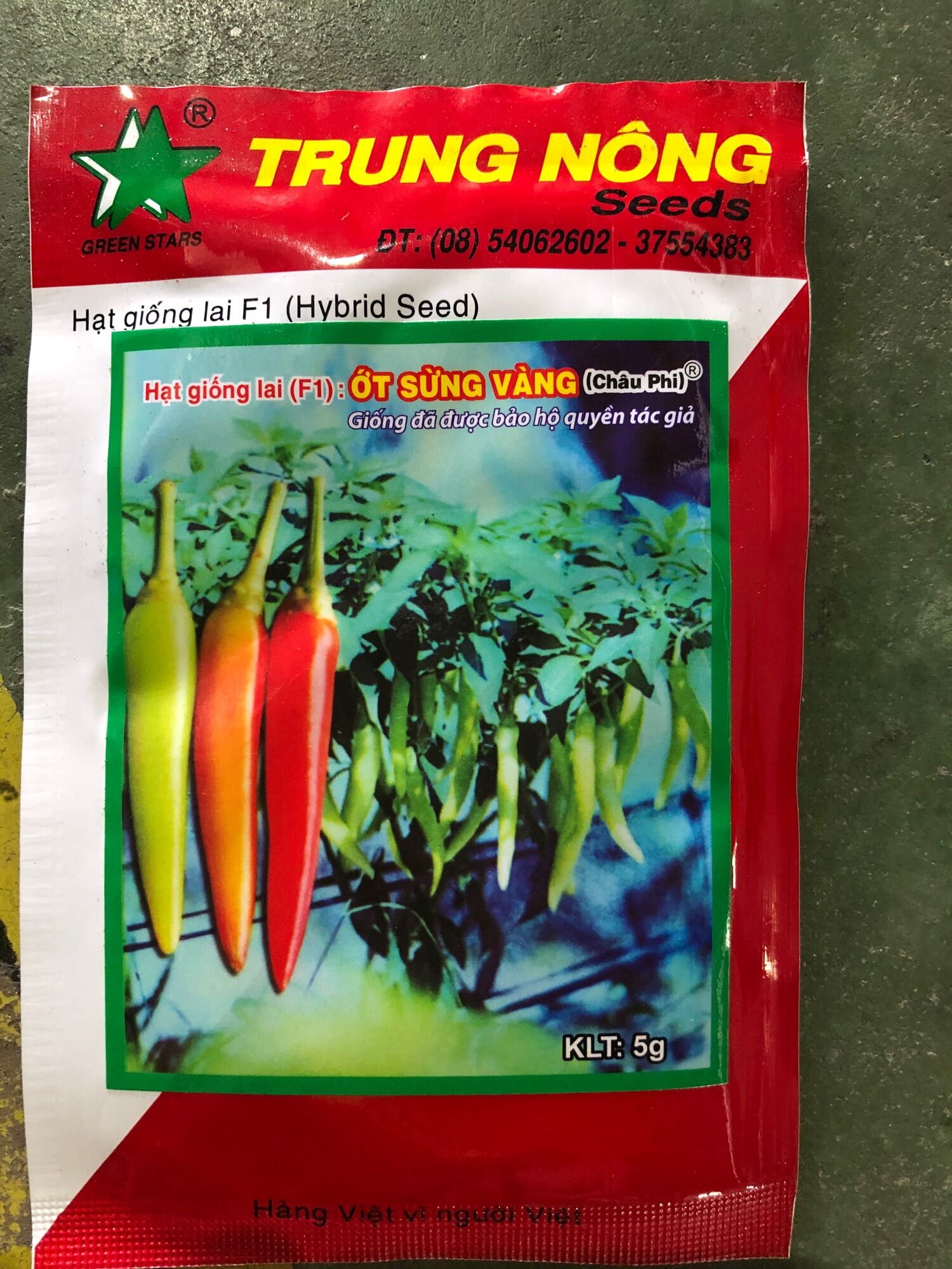 Hạt giống ớt sừng vàng châu phi trung nông
