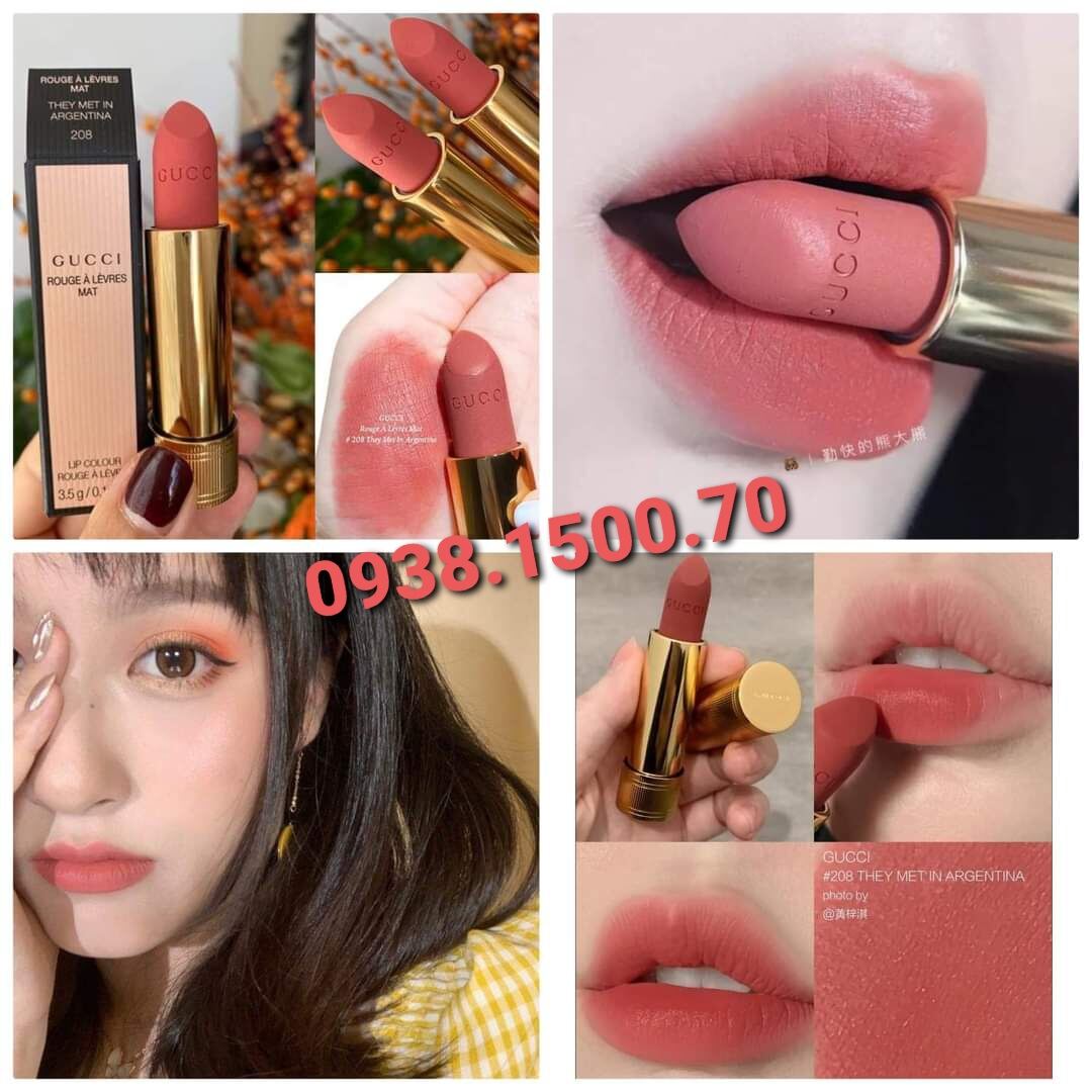 SON THỎI LÌ Gucci Rouge À Lèvres Mat Lipstick 208 They Met in Argentina