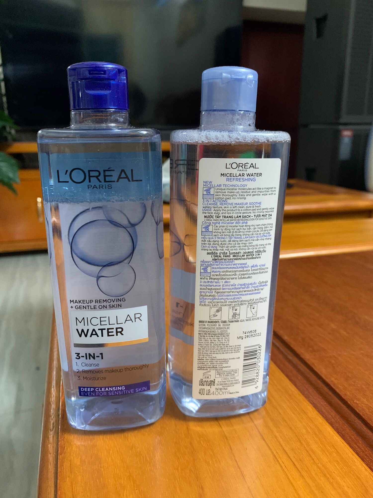 Nước tẩy trang Loreal 400ml ( L’Oreal Paris 3in1 Micellar Water )