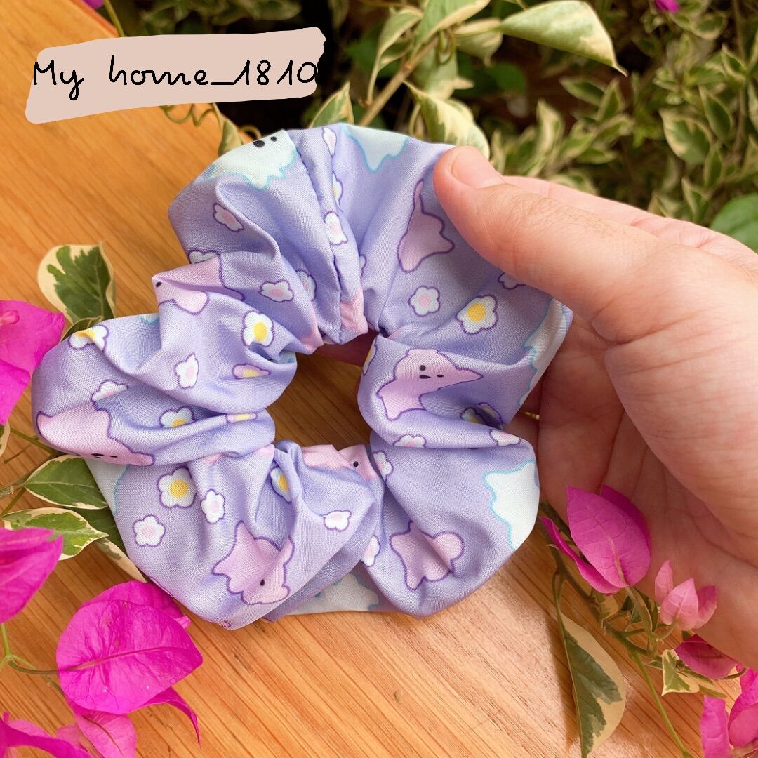 Dây buộc tóc scrunchies hình gấu dễ thương cao cấp