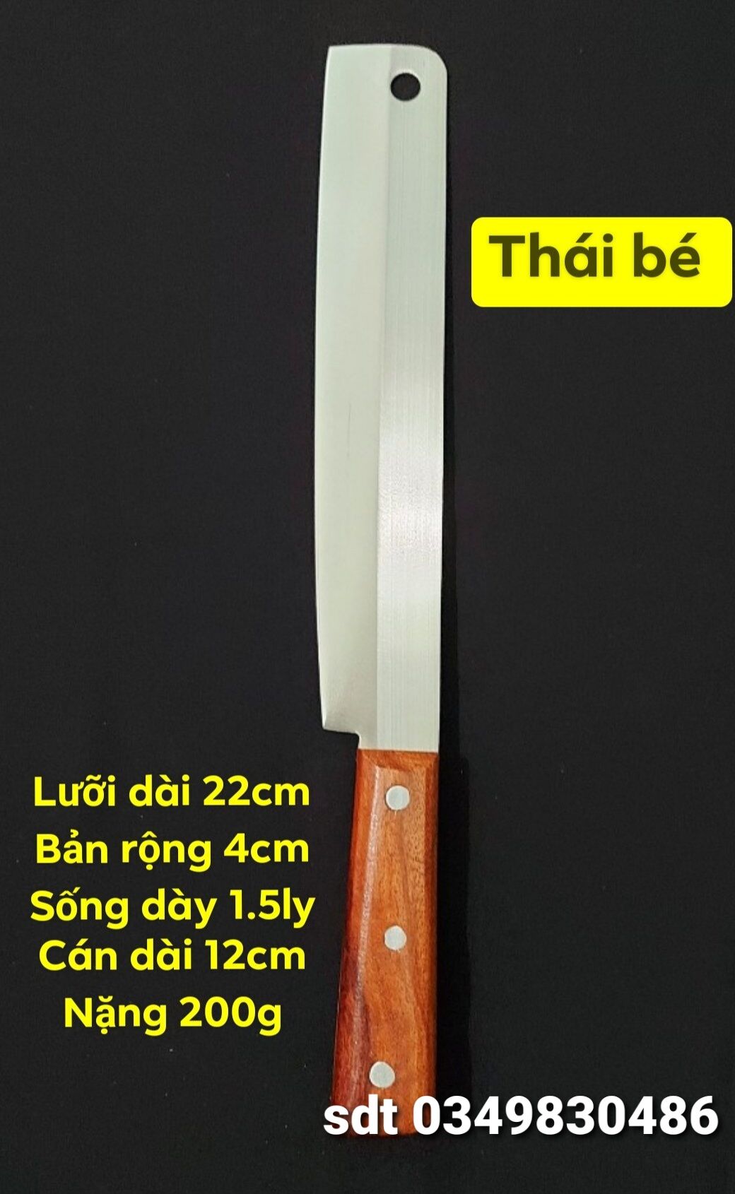 Dao thái bé thép trắng không rỉ