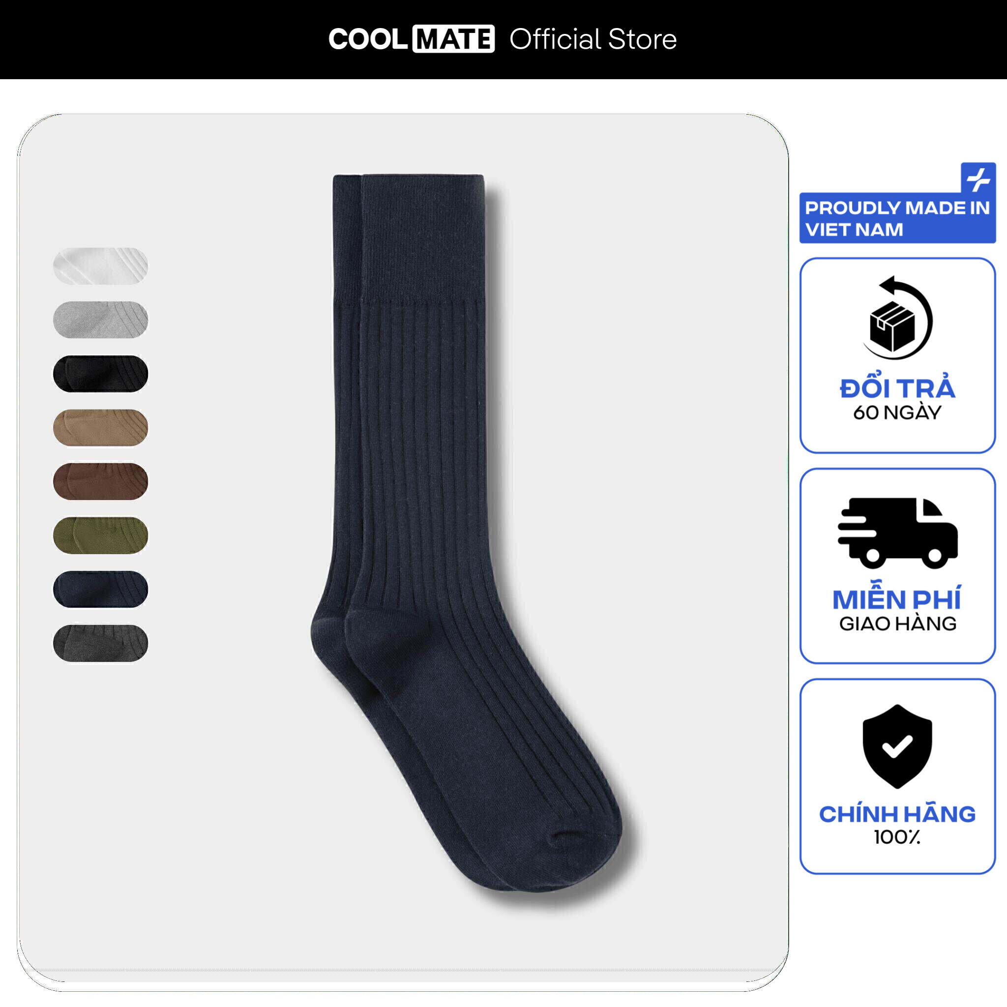 Tất cổ dài Cotton Ribbed Coolmate Thoáng khí