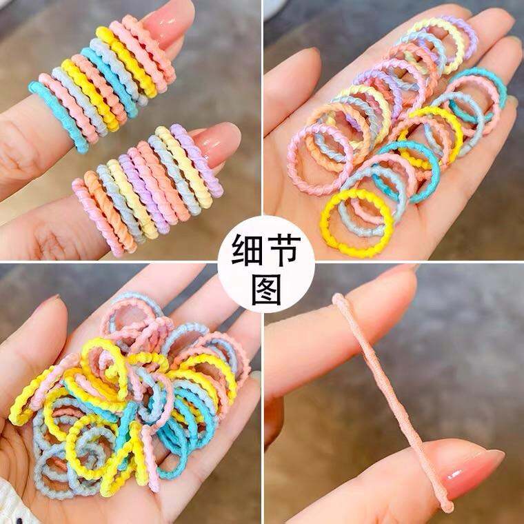 100 cọng dây thun cao su buộc tóc cho bé gái co giãn đủ màu