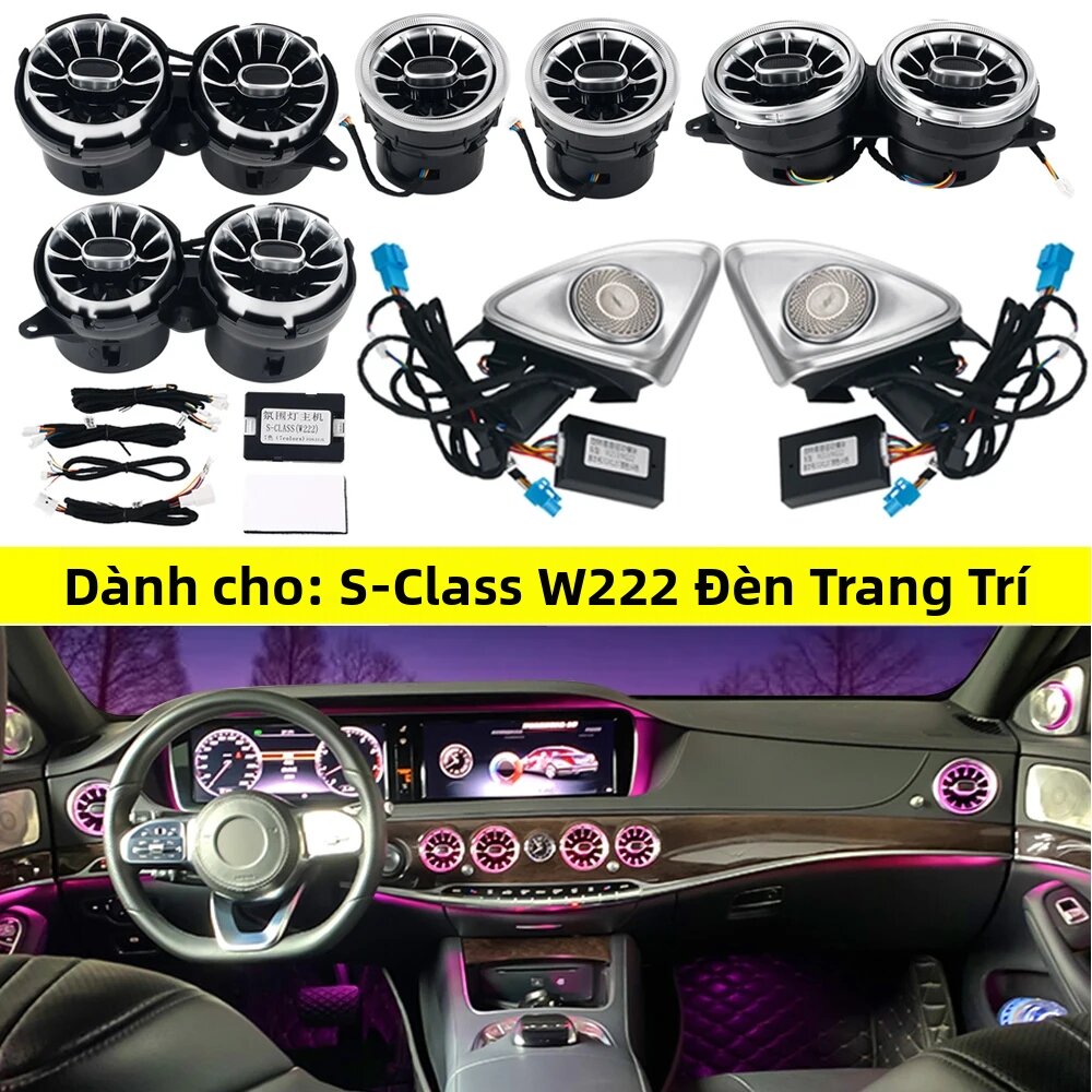 Đèn Viền Nội Thất, Cửa Gió Điều Hòa, Loa Tweeter Xoay 4D Mercedes Benz S-Class W222 - Chất Liệu ABS 12V Giá 6,906,000 Đồng*Miễn phí vận chuyển