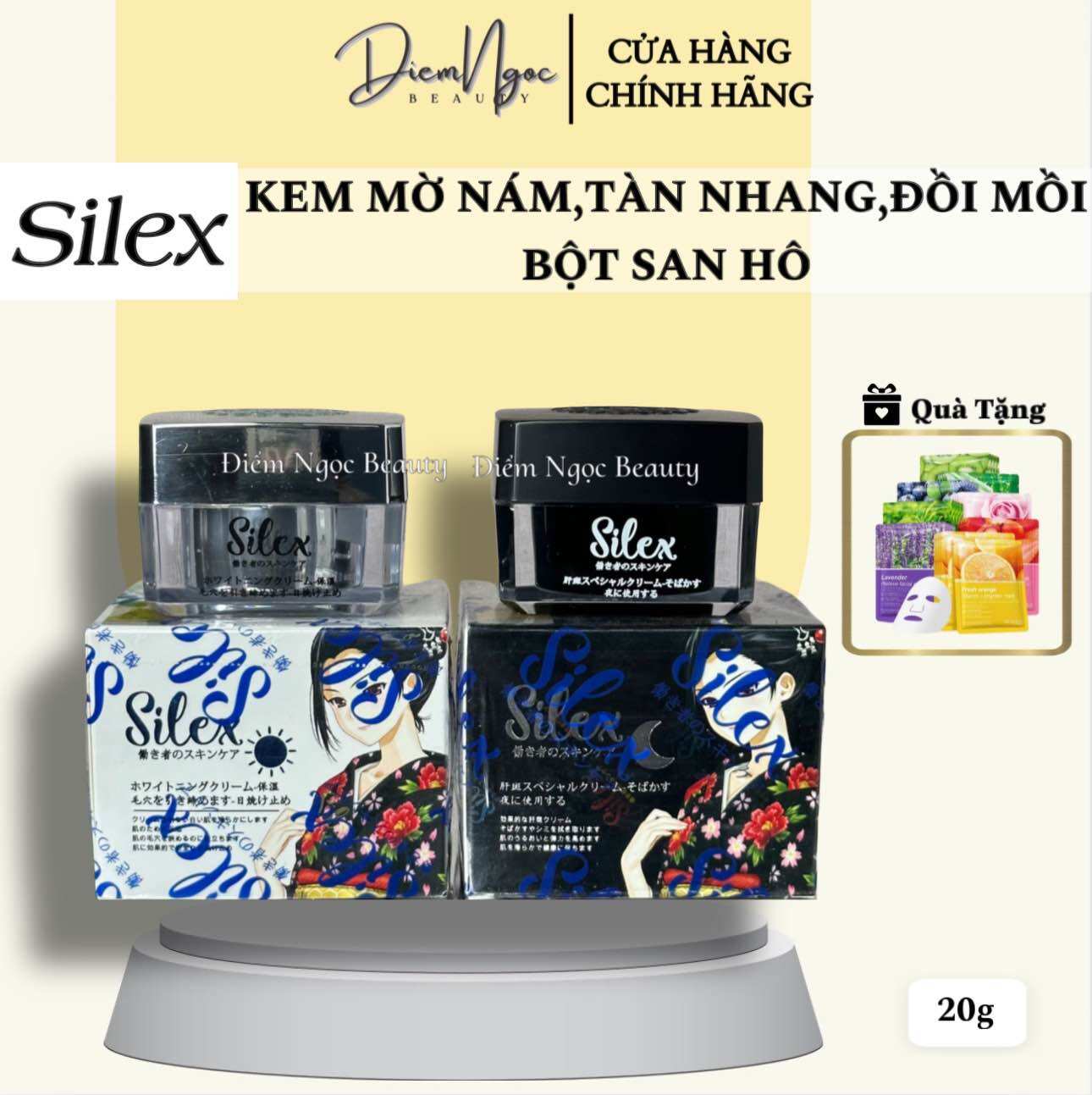 Bộ kem silex nhật bản ngừa mụn-nám-tàn nhang-đồi mồi ) 20g