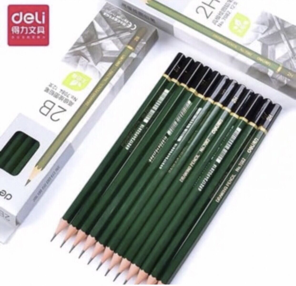 Combo 5 cây bút chì 2B DELI cao cấp