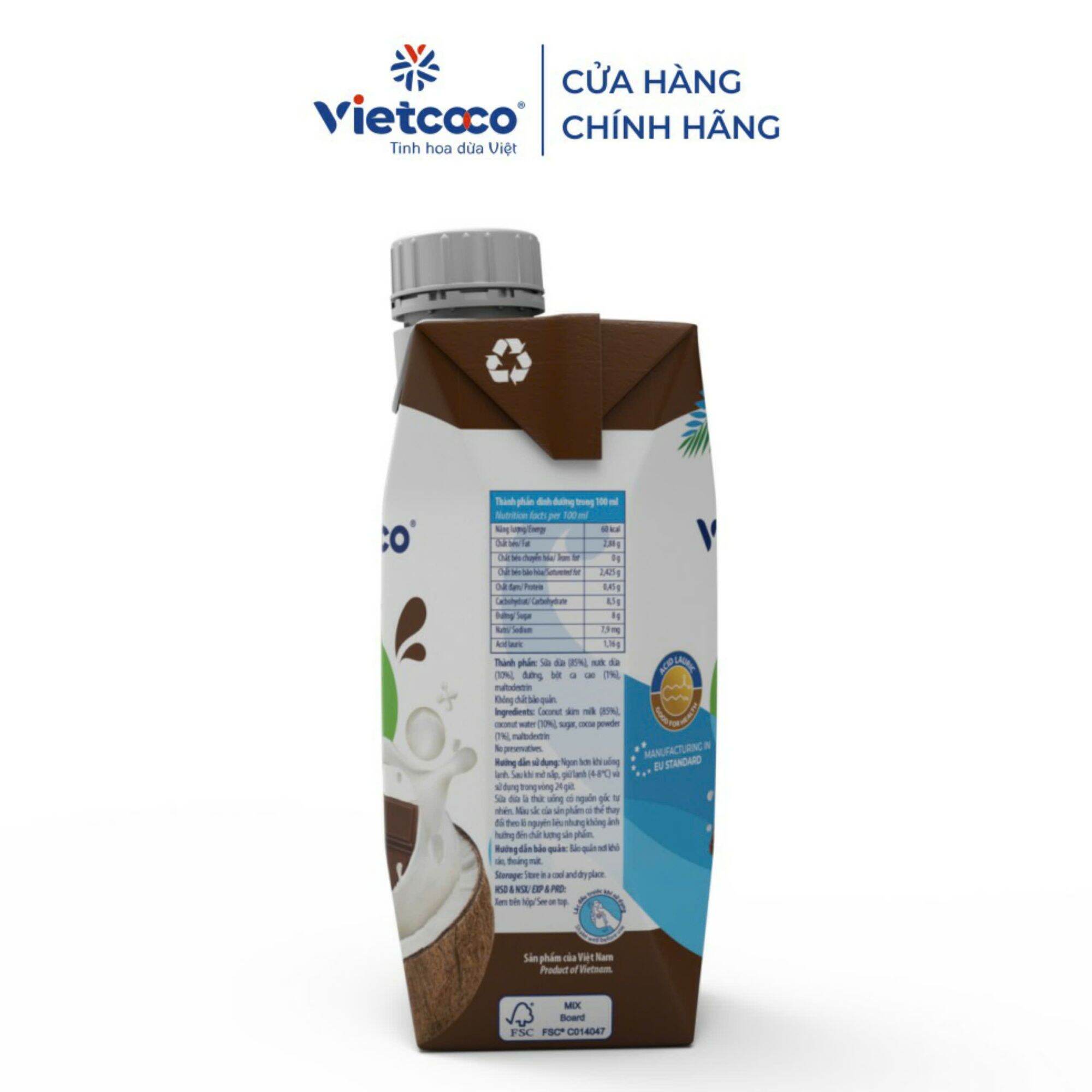 1 Hộp sữa dừa socola vietcoco, Date mới (hộp giấy 330ml)