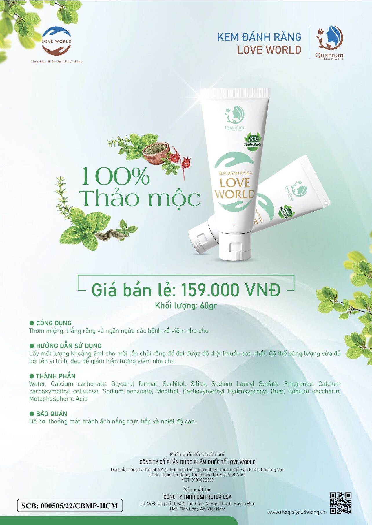 Kem đánh răng love world