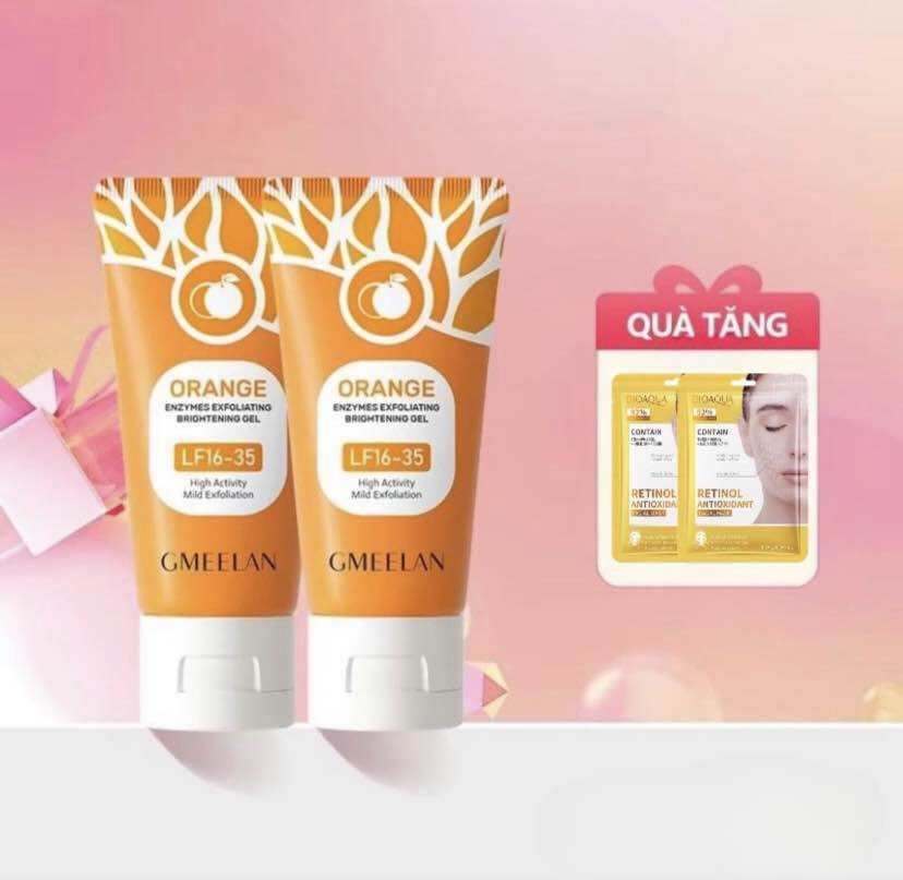 2PCS GMEELAN GEL TẨY TẾ BÀO CHẾT TÁC ĐỘNG CAM  50g Tẩy Tế Bào Chết Da Mặt Skincare Gel tẩy tế bào ch