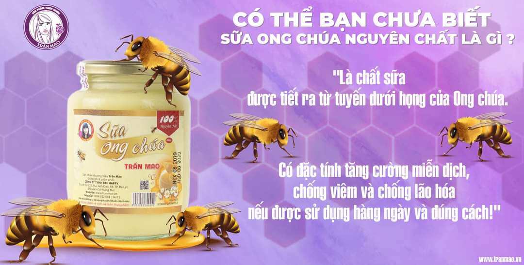 Sữa ong chúa tươi 100gr Trần Mao - đắp mặt - uống - mờ nám trắng da