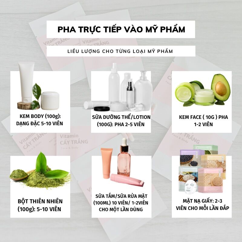 [ GIÁ SỈ MUA 10 TẶNG 1 ] Combo 100 viên cấy trắng kích trắng da cấp tốc