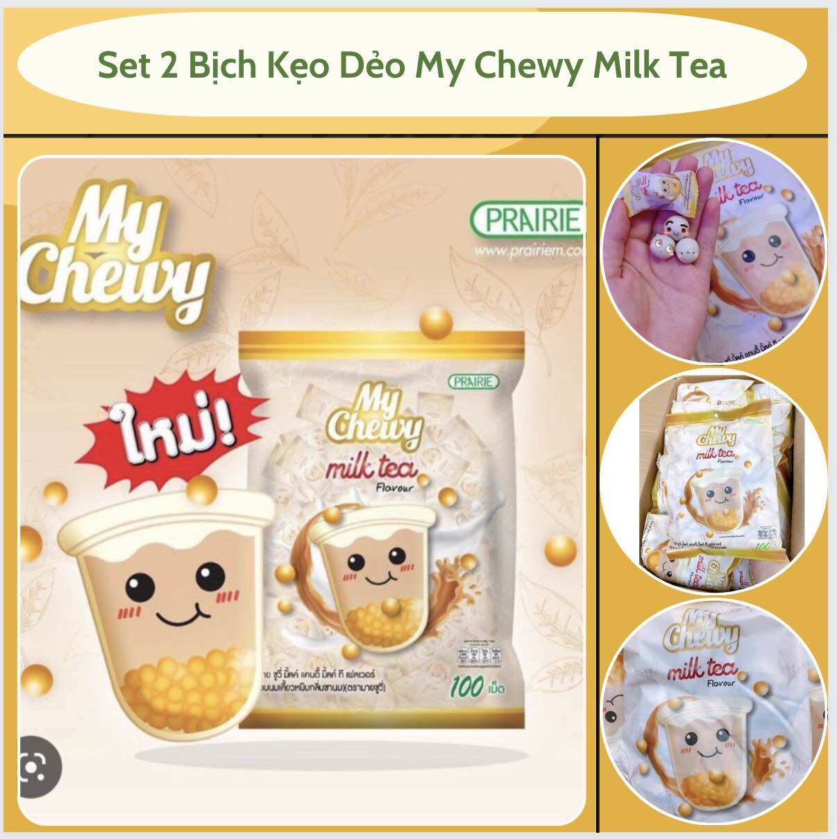 Set 2 bịch kẹo dẻo my chewy milk tea