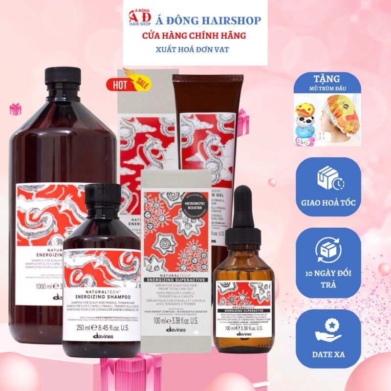 [+Tặng mũ trùm] Dầu gội chống rụng tóc hiệu quả Davines Energizing (ITALY)