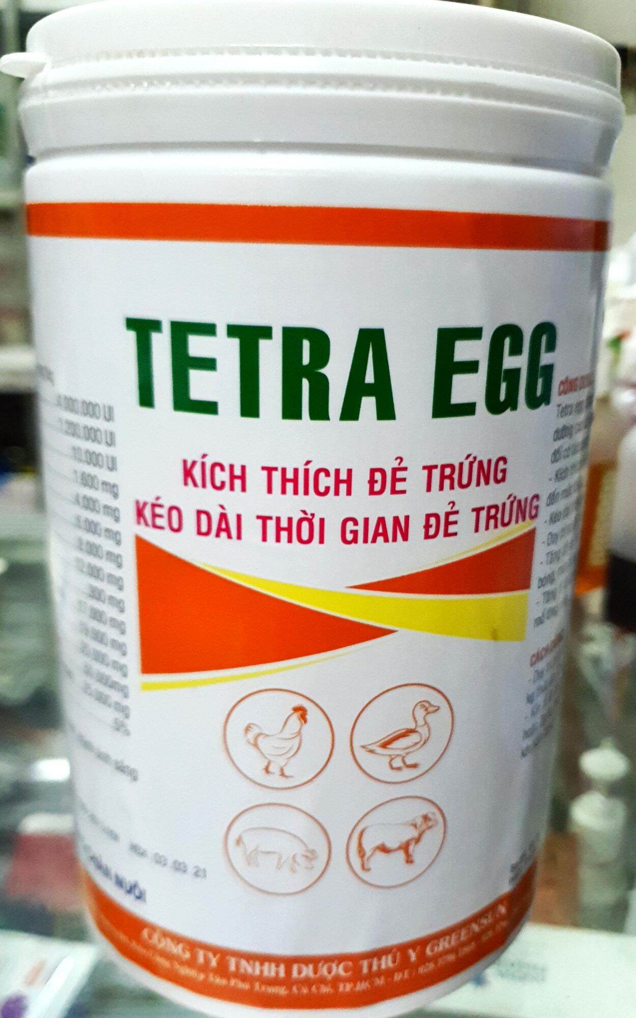GS TETRA EGG (Lon 1kg) - Dùng cho gà, vịt đẻ giúp tăng tỉ lệ trứng, kích thích đẻ trứng, tăng độ dày vỏ trứng, ngừa hiện tượng cắn mổ