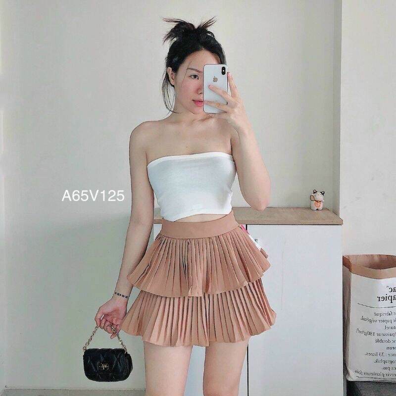 [HCM]SET ÁO ỐNG CHÂN VÁY 2 TẦNG DẬP LY