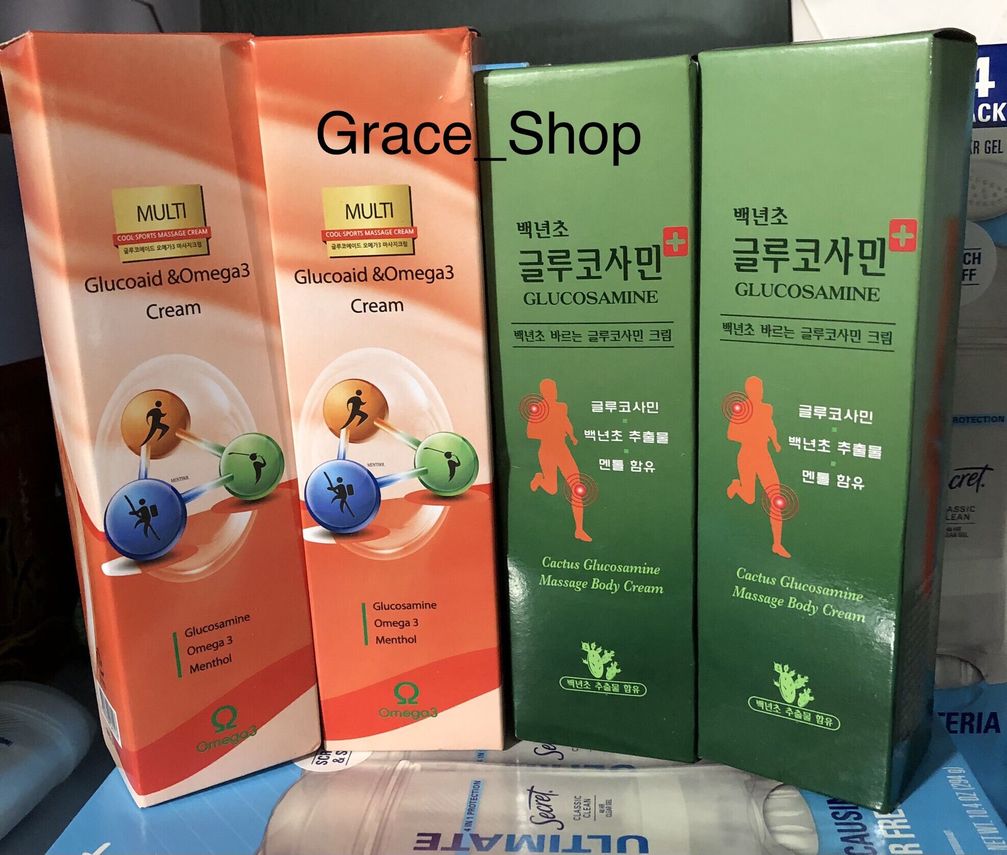 Dầu lạnh Hàn Quốc xanh/đỏ Glucosamine&Omega3 150ml