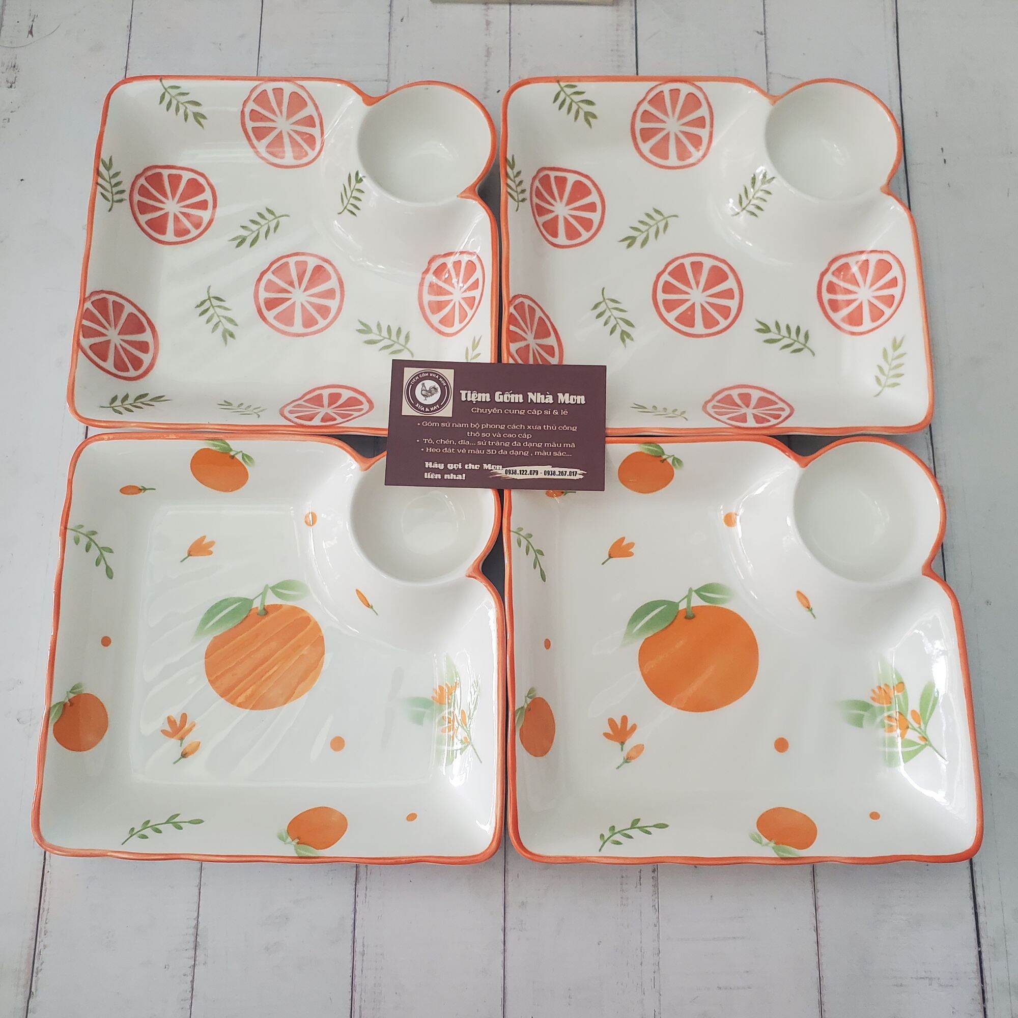 🌿🌼DĨA SỨ VUÔNG 2IN1 HOA VĂN CUTE CHO BÉ YÊU🌼🌿(Chọn mẫu thì nhắn shop)
