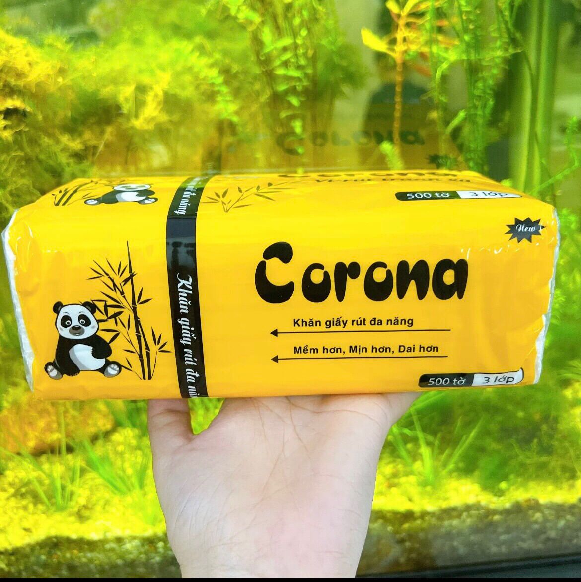 Combo 5gói khăn giấy rút lụa Corona 500tờ/gói siêu day mịn