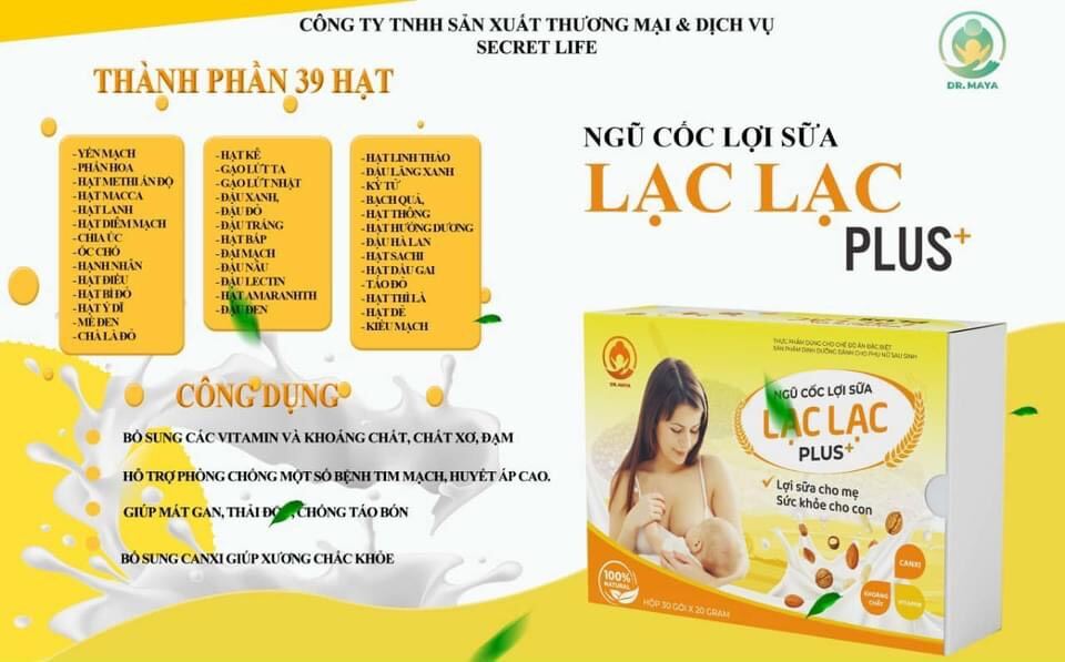 Combo 3 hộp ngũ cốc lợi sữa lạc lạc plus 39 loại hạt