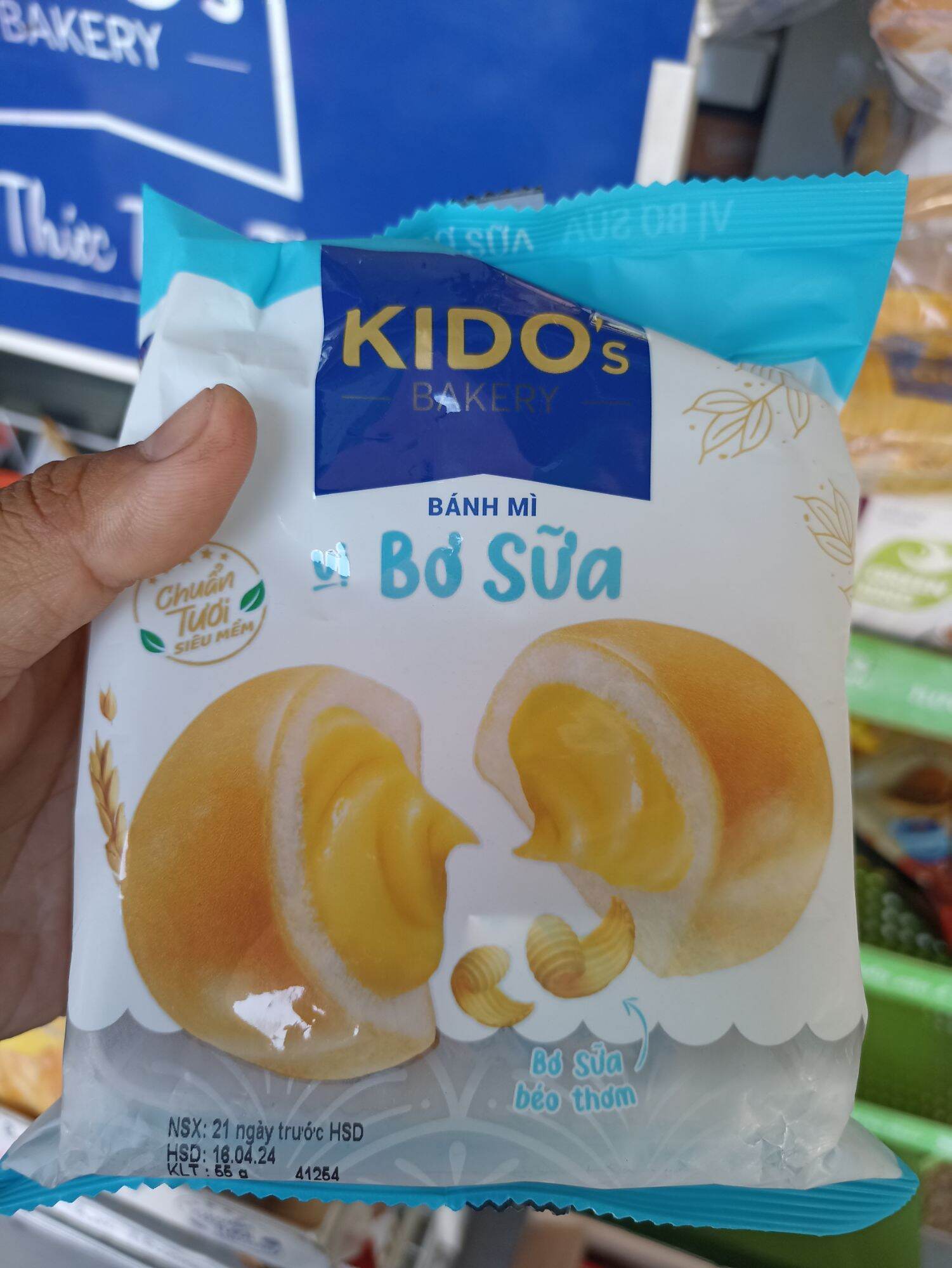 COMBO 5GÓI BÁNH MÌ TƯƠI BƠ SỮA KIDO (55gr/gói)