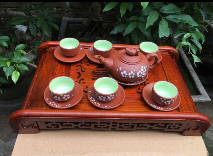 Khay trà cuốn thư gỗ hương