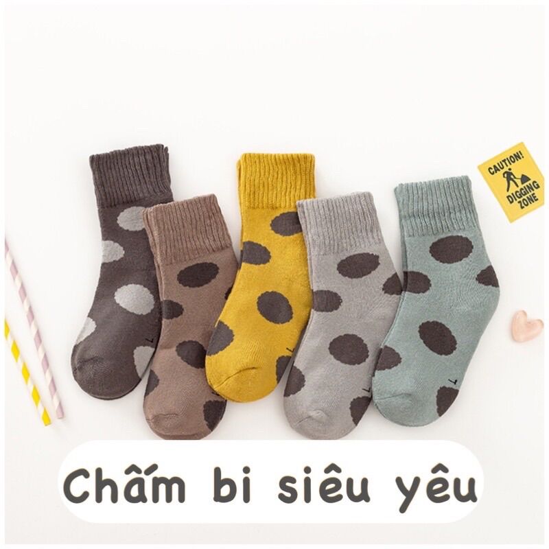 Combo 5 đôi Tất Vớ len xù cho bé trai bé gái
