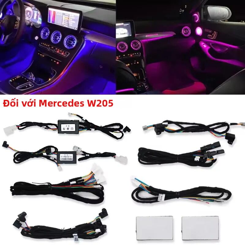Đèn Viền Nội Thất LED 3 Màu Nâng Cấp Cho Mercedes W205, Mô-đun Trang Trí 64 Màu, Dây Dẫn Cho Các Mẫu Xe 2015-2021 Giá 4,131,000 Đồng*Miễn phí vận chuyển