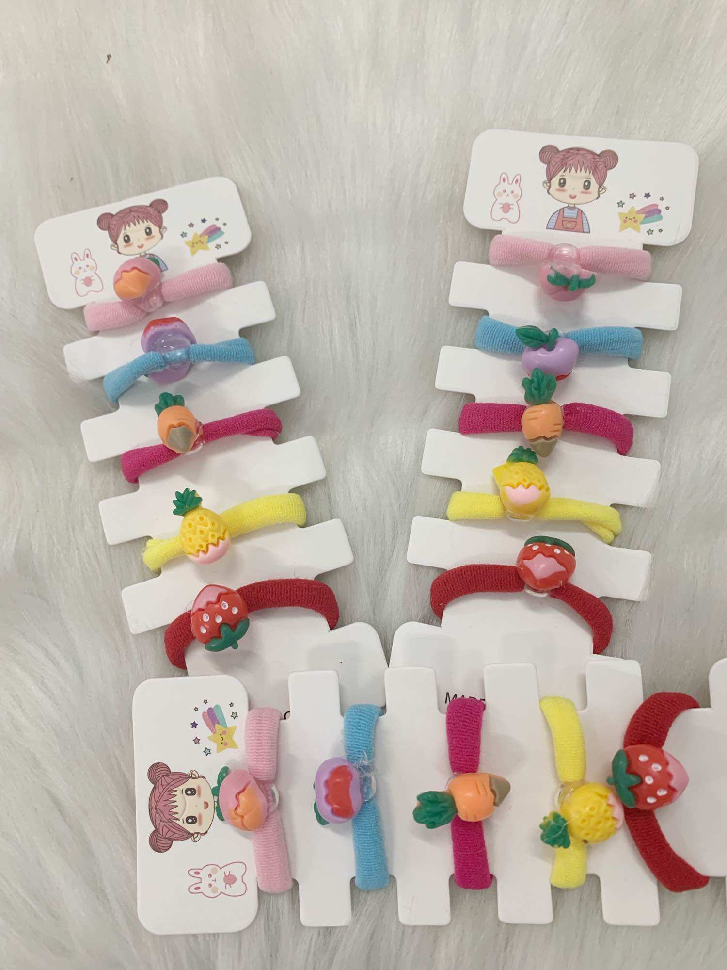 Set cột tóc đính charm trái cây đáng yêu cho bé