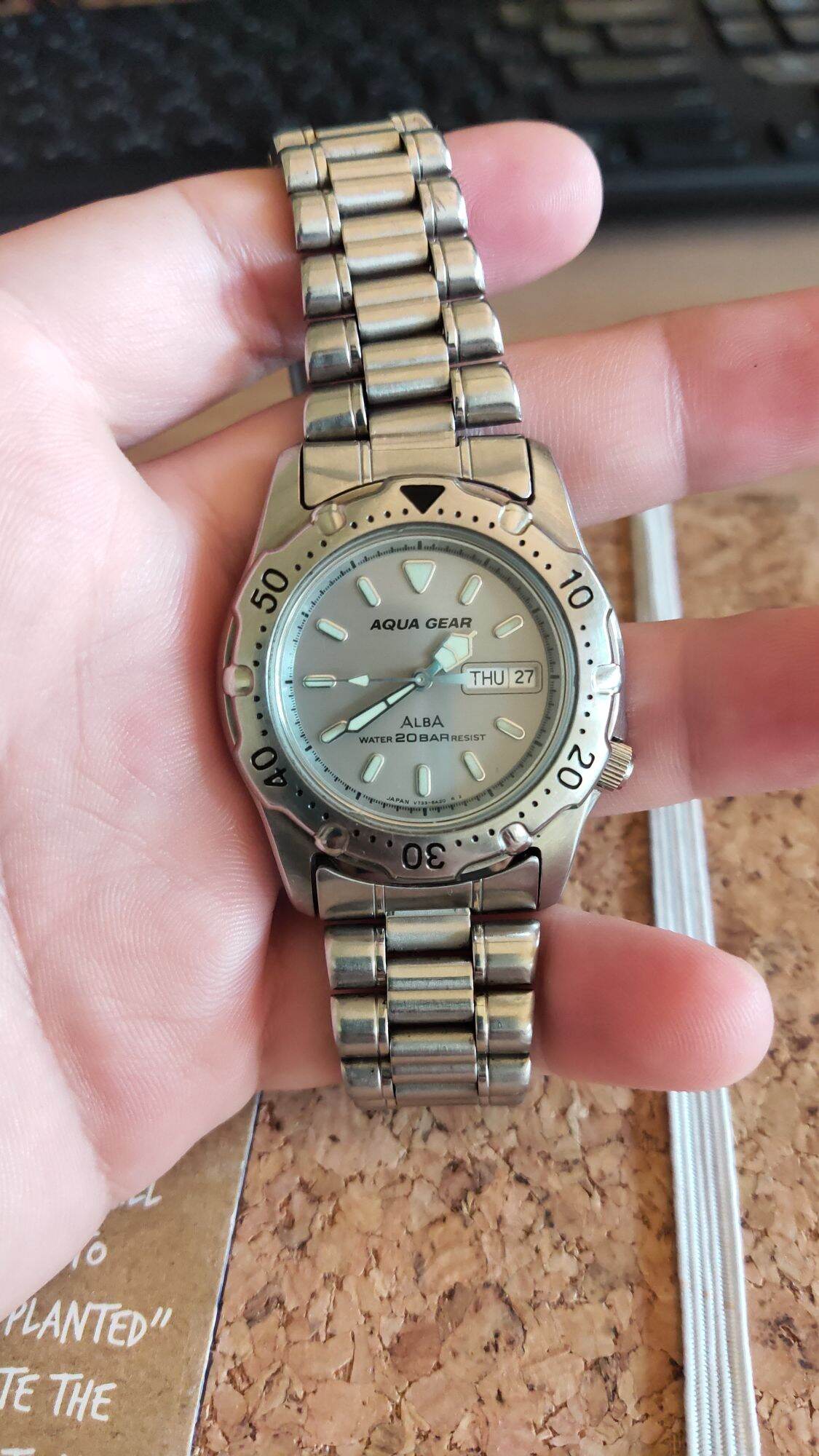 ĐỒNG HỒ THỢ LẶN NAM AQUA GEAR ALBA SEIKO JAPAN CHÍNH HÃNG