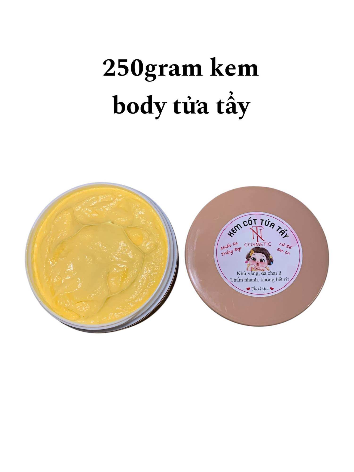 220g KEM BODY CỐT TỬA MỀM ( TẨY MẠNH ) dành cho da ngâm đen , chai lì