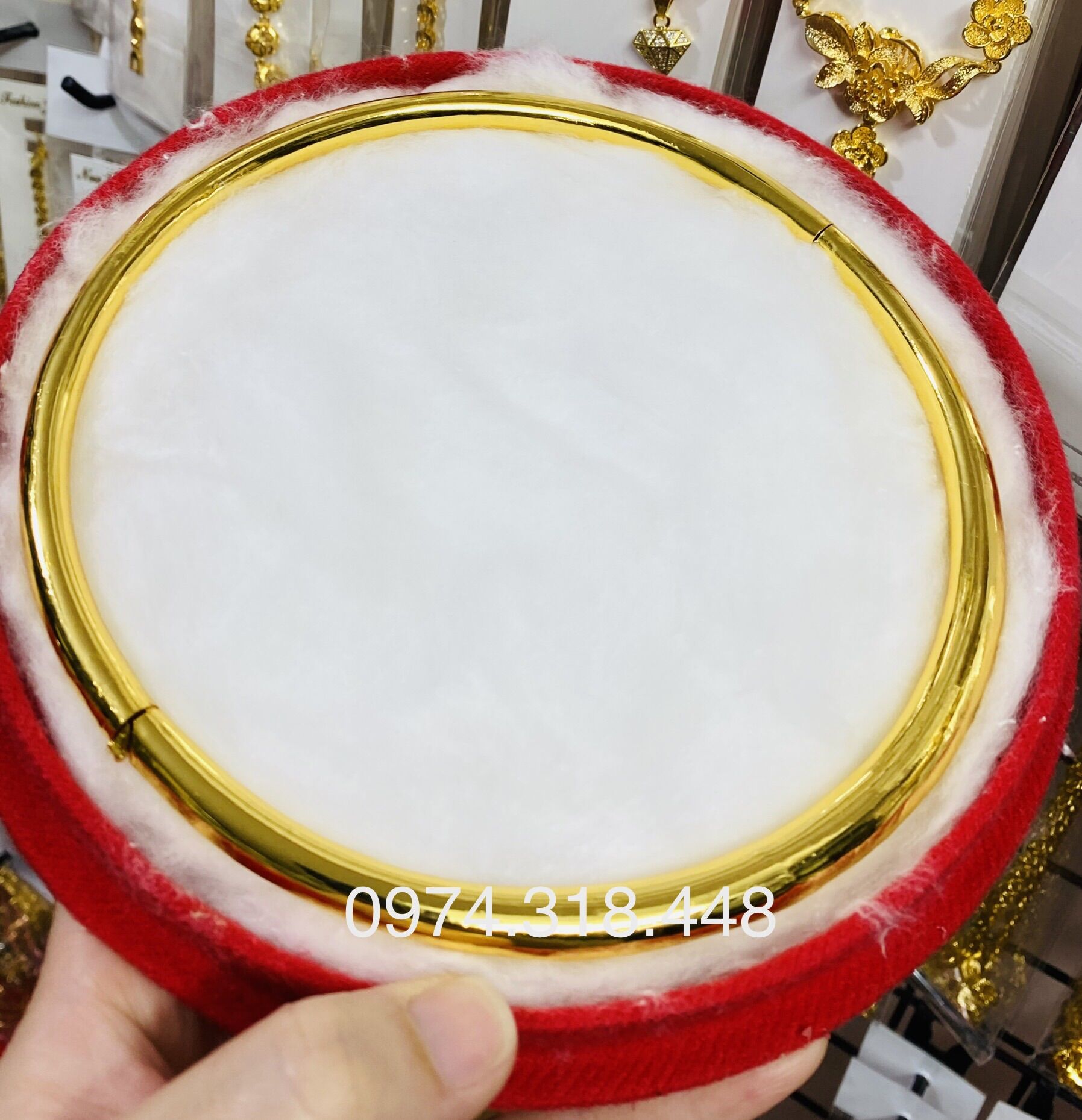 Kiềng cổ cưới mạ vàng 24k kiểu trơn siêu đẹp