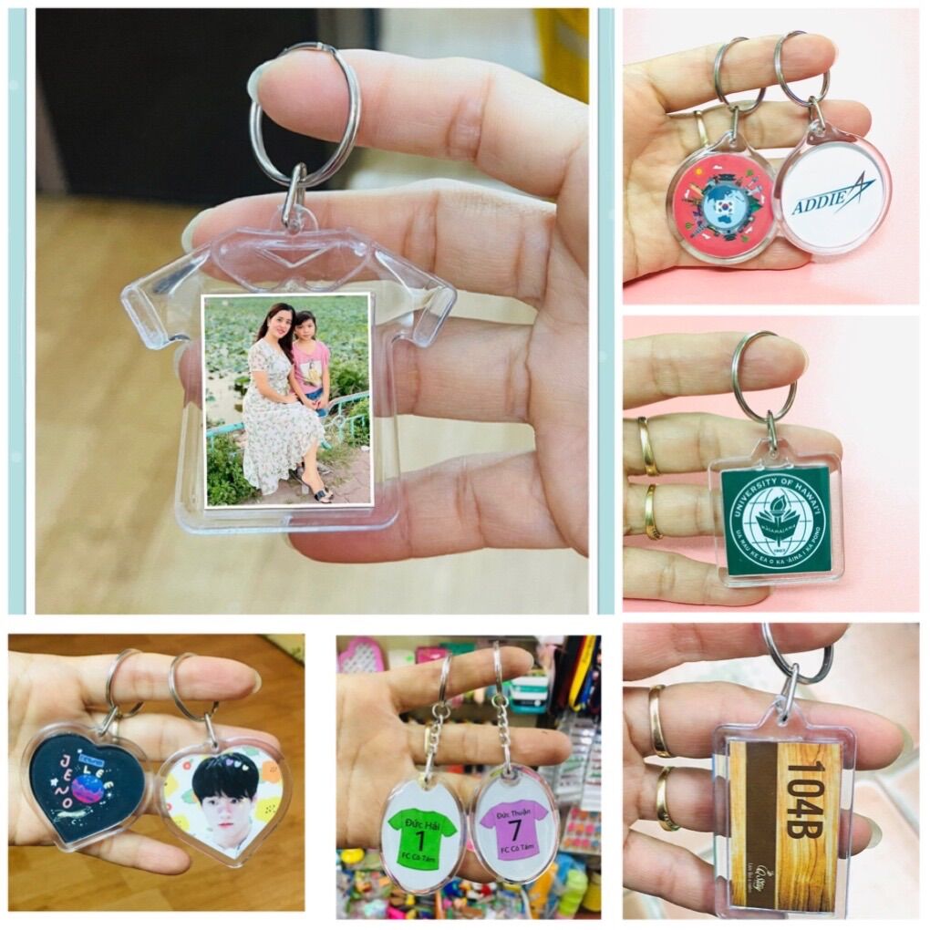 Móc khoá in hình theo yêu cầu / móc mica làm theo yêu cầu