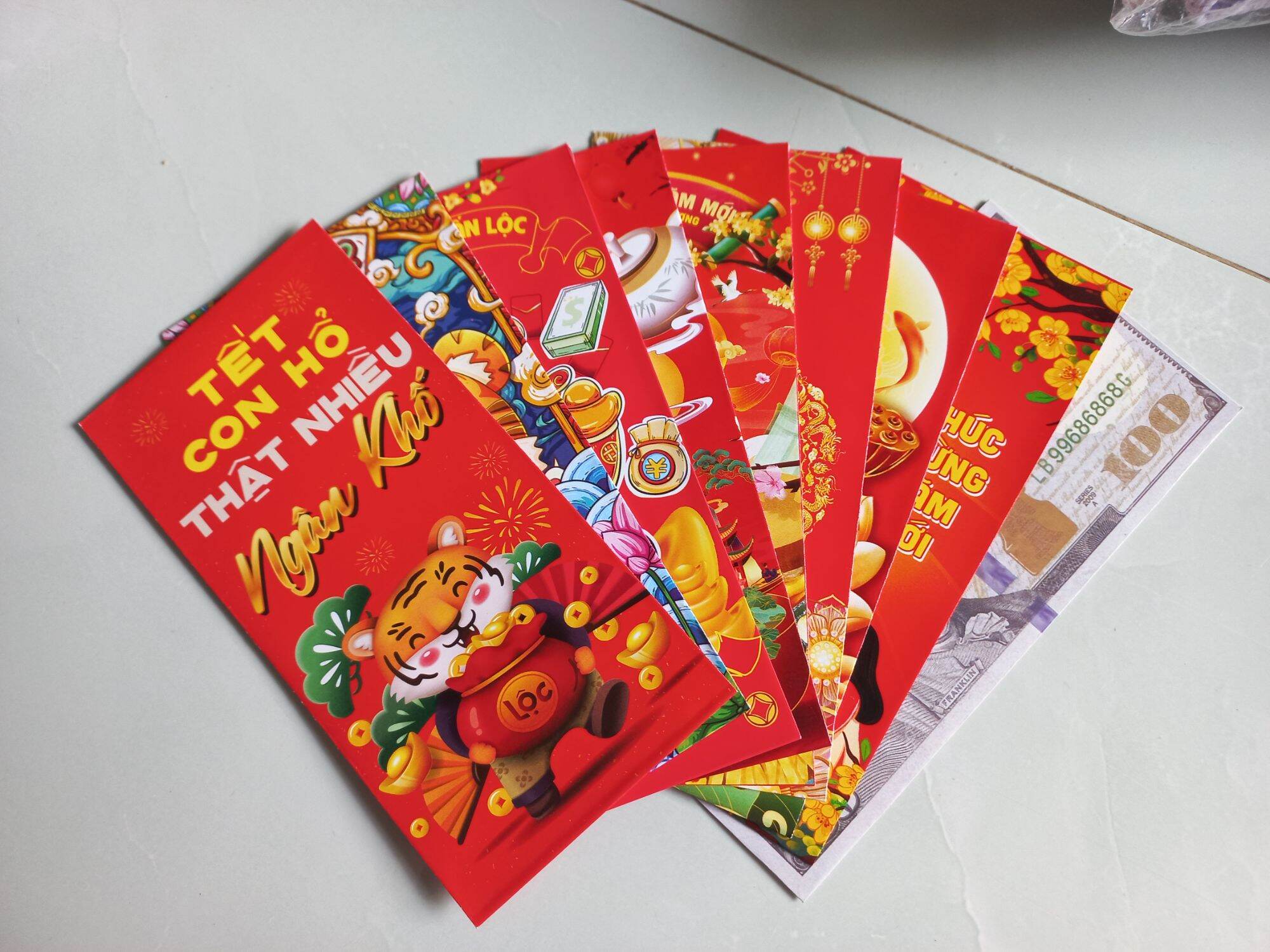 set 10 bao lì xì tết