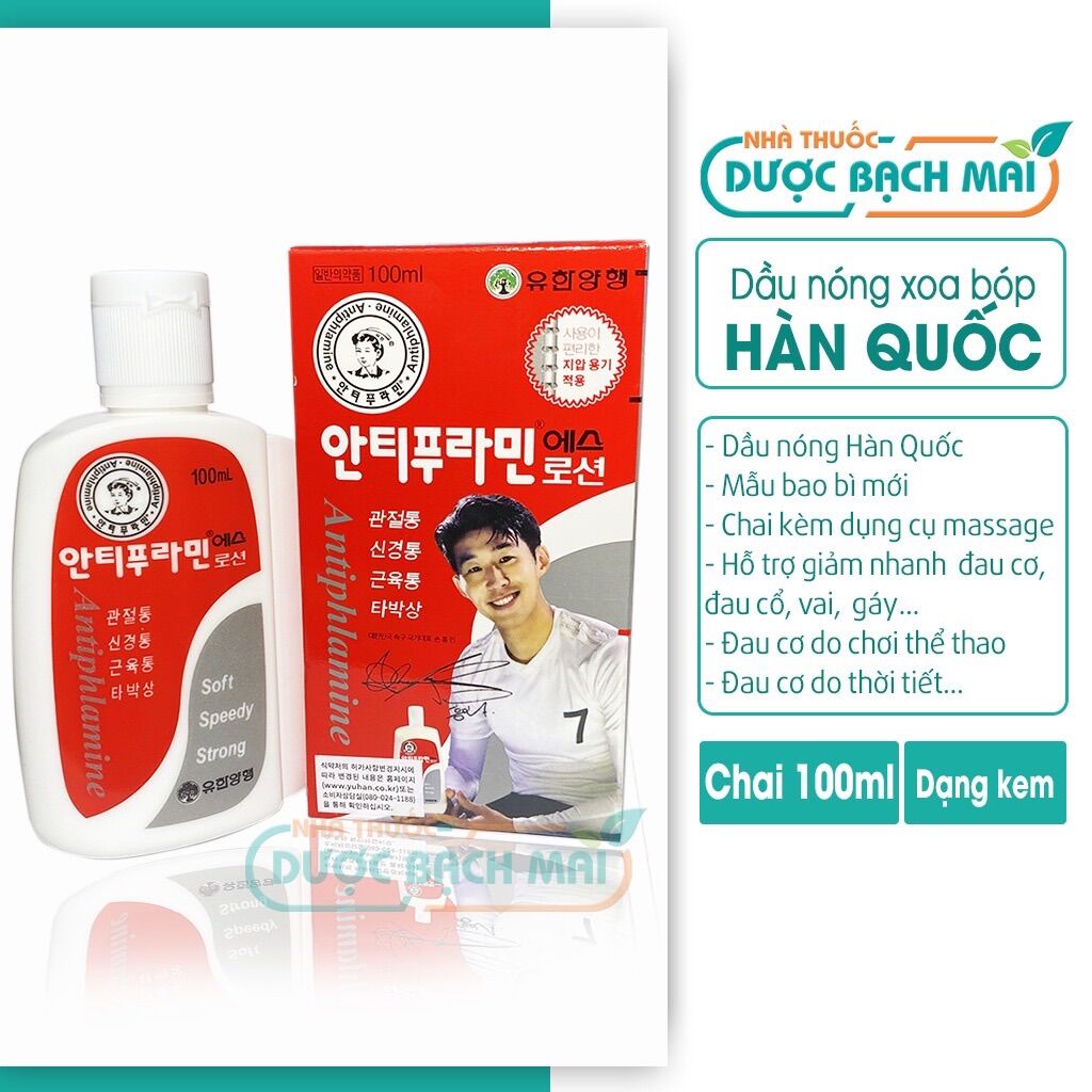 Dầu nóng xoa bóp hàn quốc chính hãng xoa bóp massage màu đỏ antiphlamine 100ml