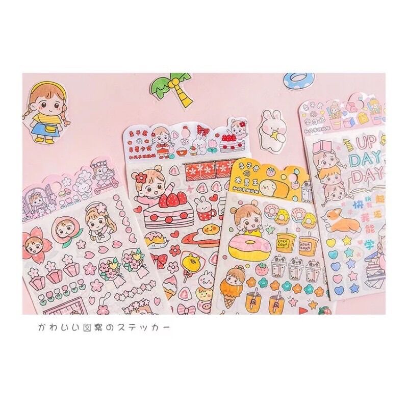 Set 4 Tấm Sticker Trang Trí Sổ