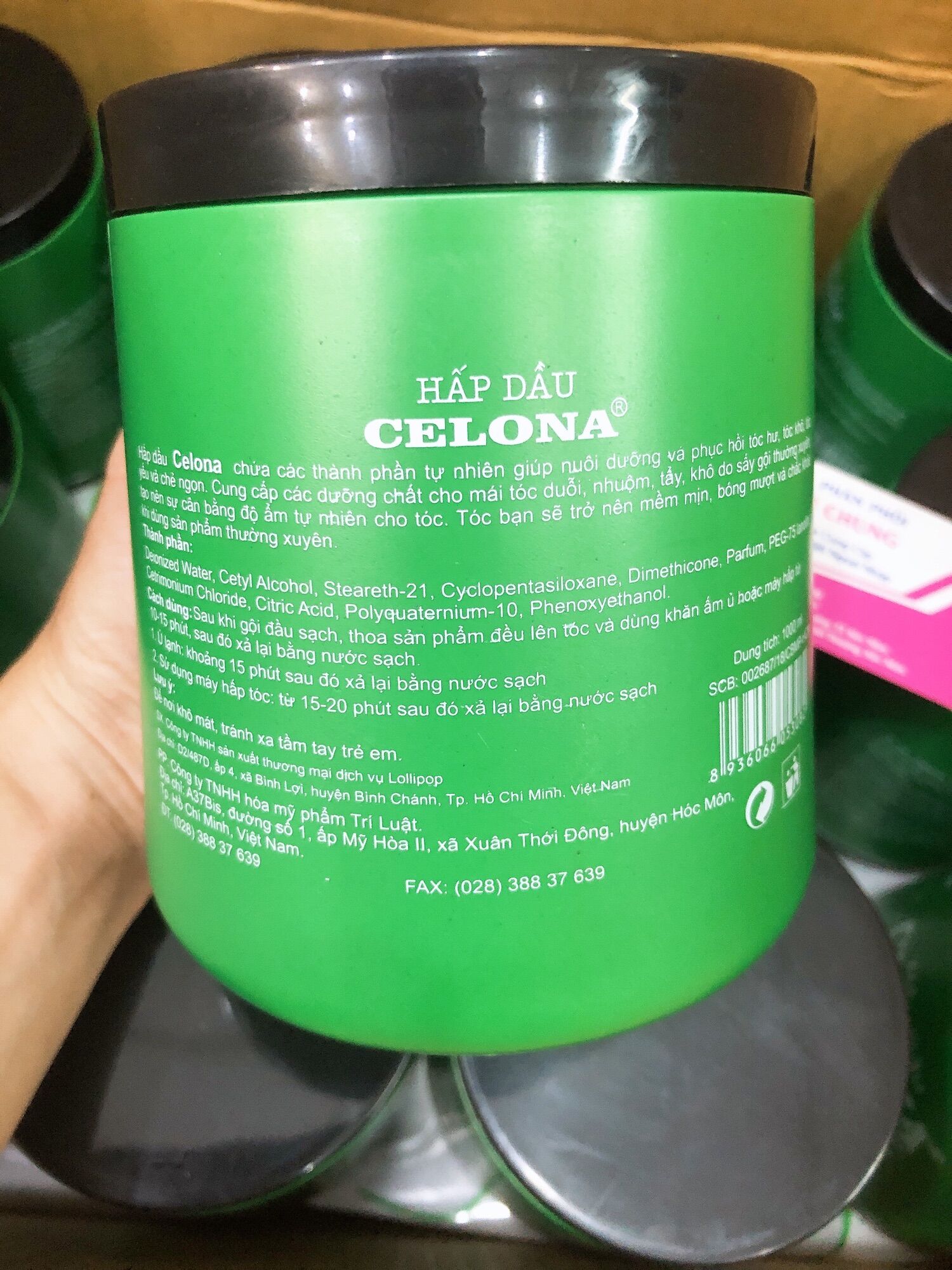 Hấp dầu ủ tóc Celona 1000ml màu xanh lá