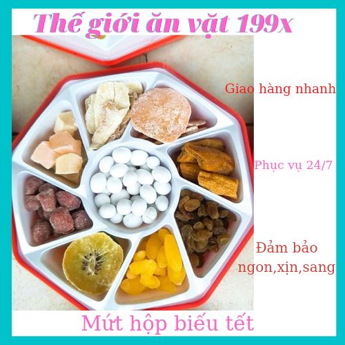 Khay mứt tết đi biếu tặng,mứt tết mix vị,mứt hộp đủ vị