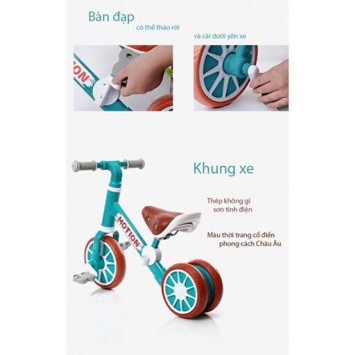 Xe đạp 3 bánh kiêm chòi chân cho bé